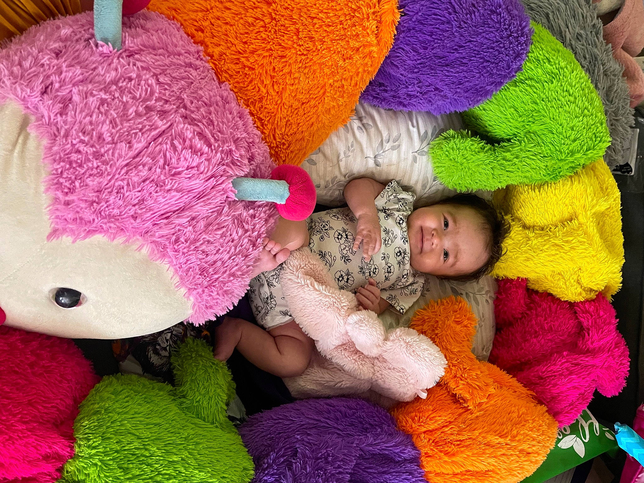 Irie is registered to the contest to win money with this photo: baby, baby_toddler_clothing, cap, craft, creative_arts, headgear, knit_cap, magenta, organ, pattern, person, pink, product, purple, stuffed_toy, textile, toddler, toy, violet, wool