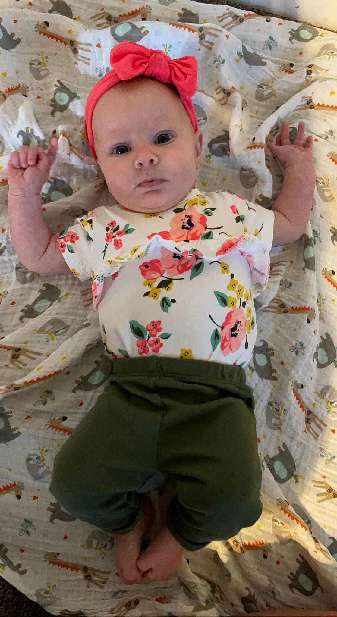 Willow joined the competition — help win amazing prizes! baby, baby_toddler_clothing, cap, cheek, child, clothing, face, fun, happy, head, leaf, person, photograph, pink, shorts, skin, sleeve, standing, t_shirt, textile