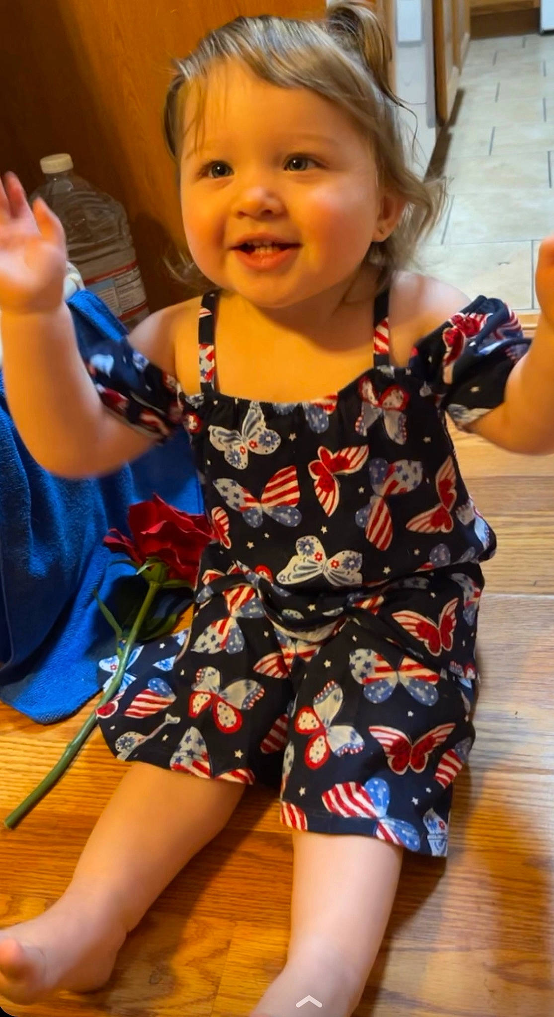 Sutton joined the competition — help win amazing prizes! baby_toddler_clothing, beauty, child, face, facial_expression, finger, fun, gesture, hairstyle, happy, joy, neck, people, person, photograph, skin, sleeve, smile, summer, thigh