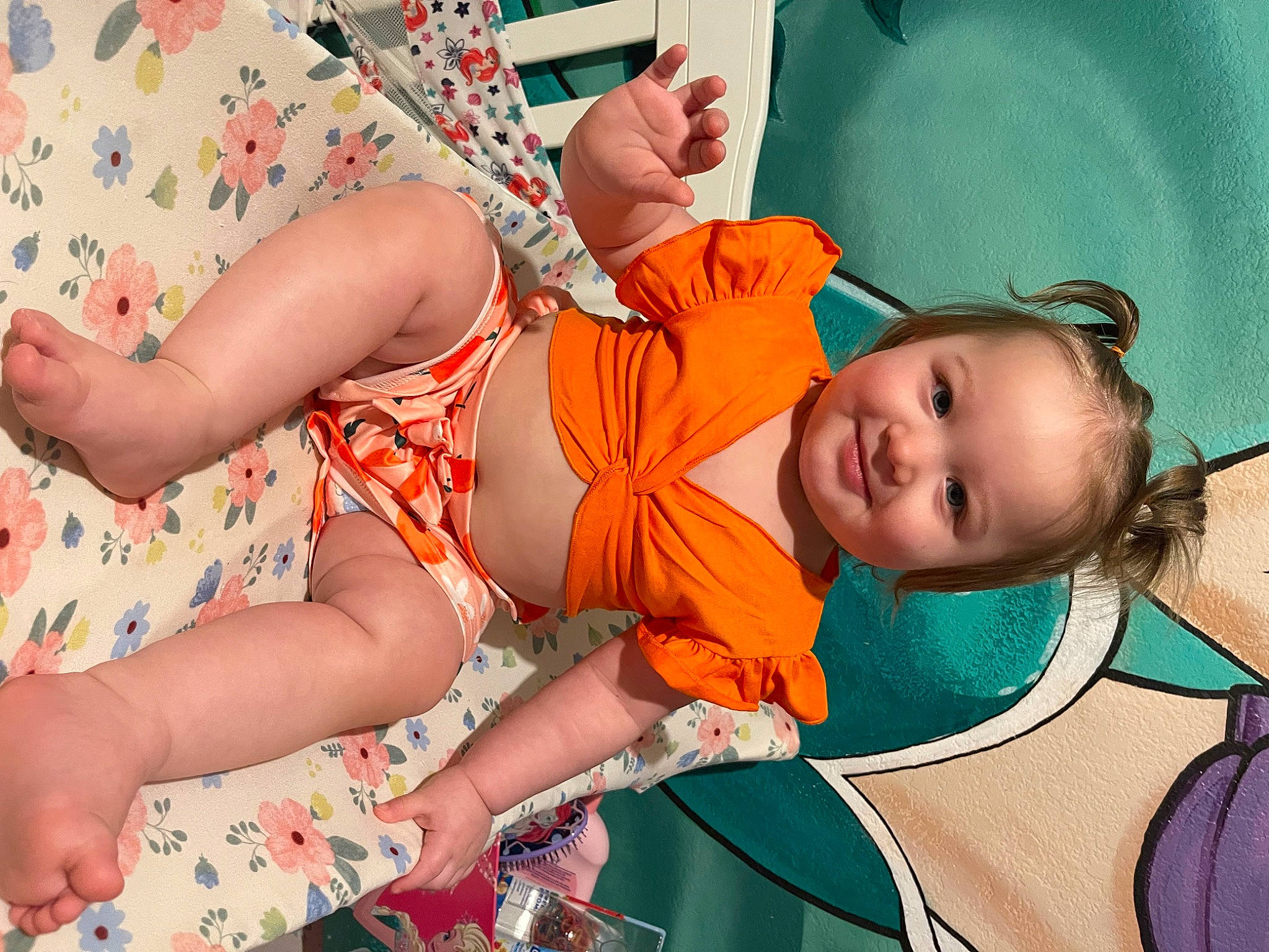 Sutton joined the competition — help win amazing prizes! abdomen, baby, baby_toddler_clothing, beauty, child, finger, fun, hand, happy, human_body, human_leg, joy, leg, leisure, orange, pattern, person, skin, smile, thigh