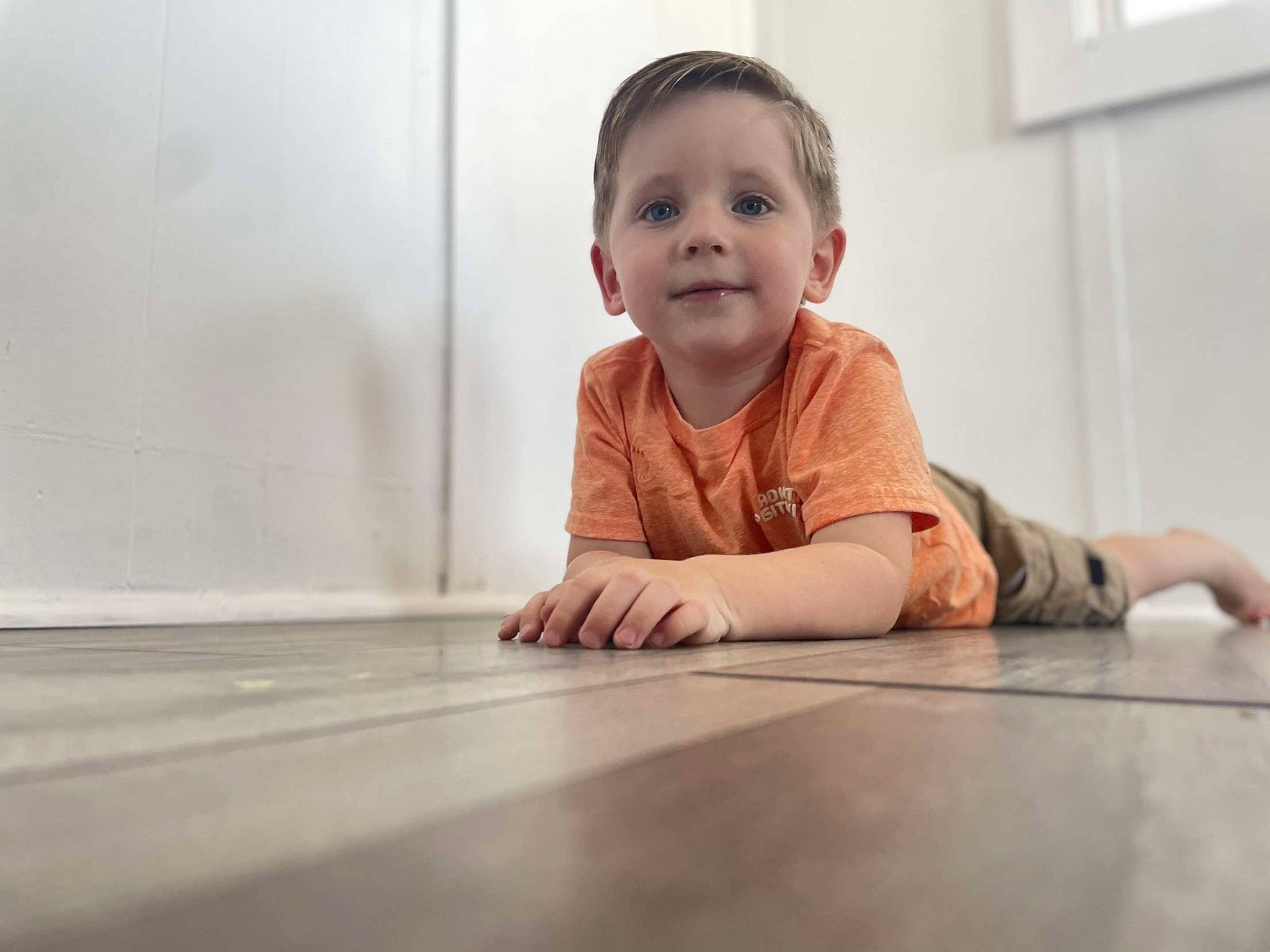 Klay joined the competition — help win amazing prizes! baby, baby_crawling, baby_toddler_clothing, cheek, crawling, finger, floor, flooring, fun, happy, hardwood, head, human_body, joy, nose, person, skin, sleeve, smile, t_shirt