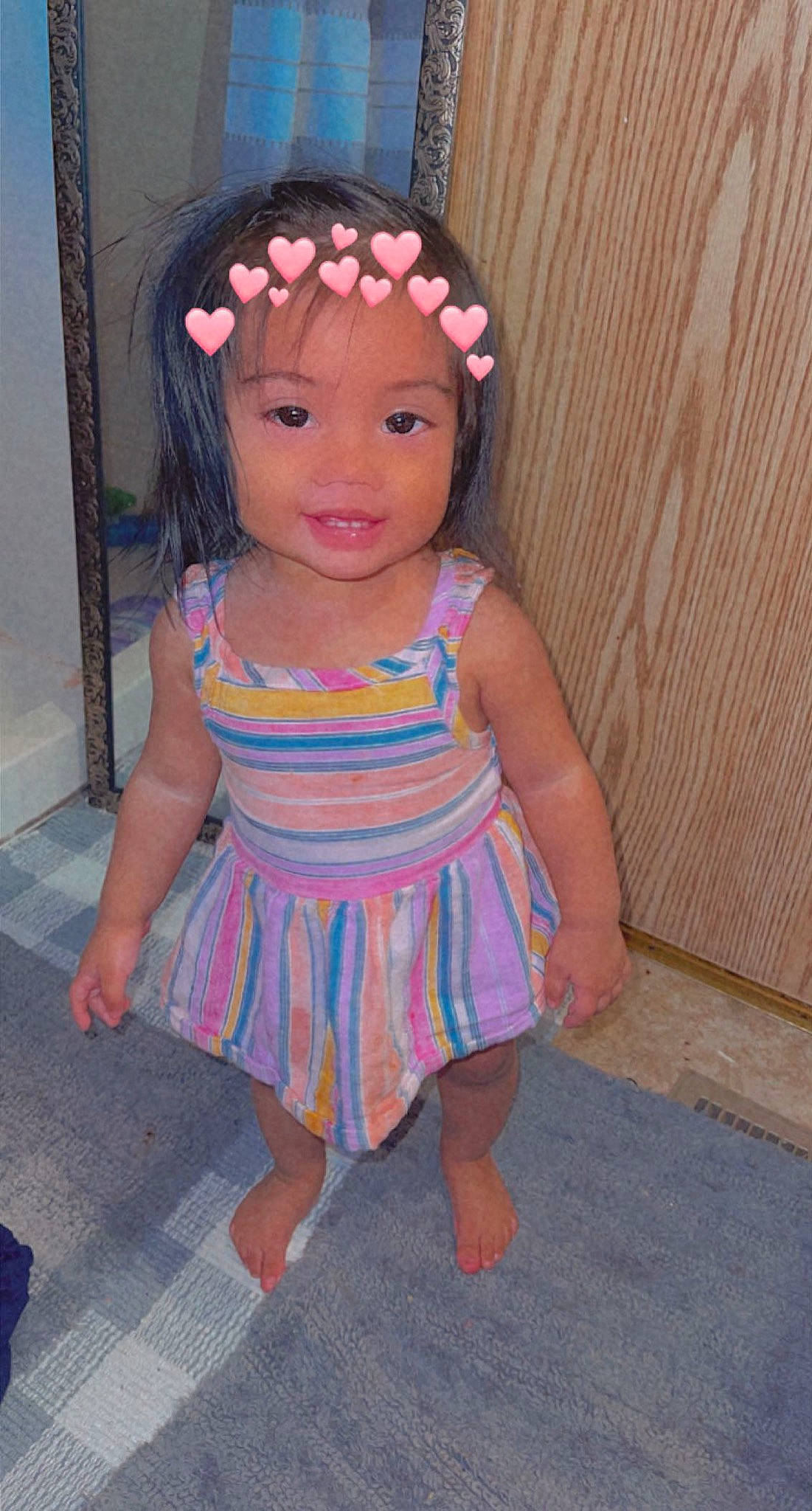 Aliyanna joined the competition — help win amazing prizes! baby_toddler_clothing, child, day_dress, doll, eye, eyelash, face, fashion_design, fun, headband, headpiece, headwear, lip, long_hair, magenta, one_piece_garment, pattern, person, pink, skin