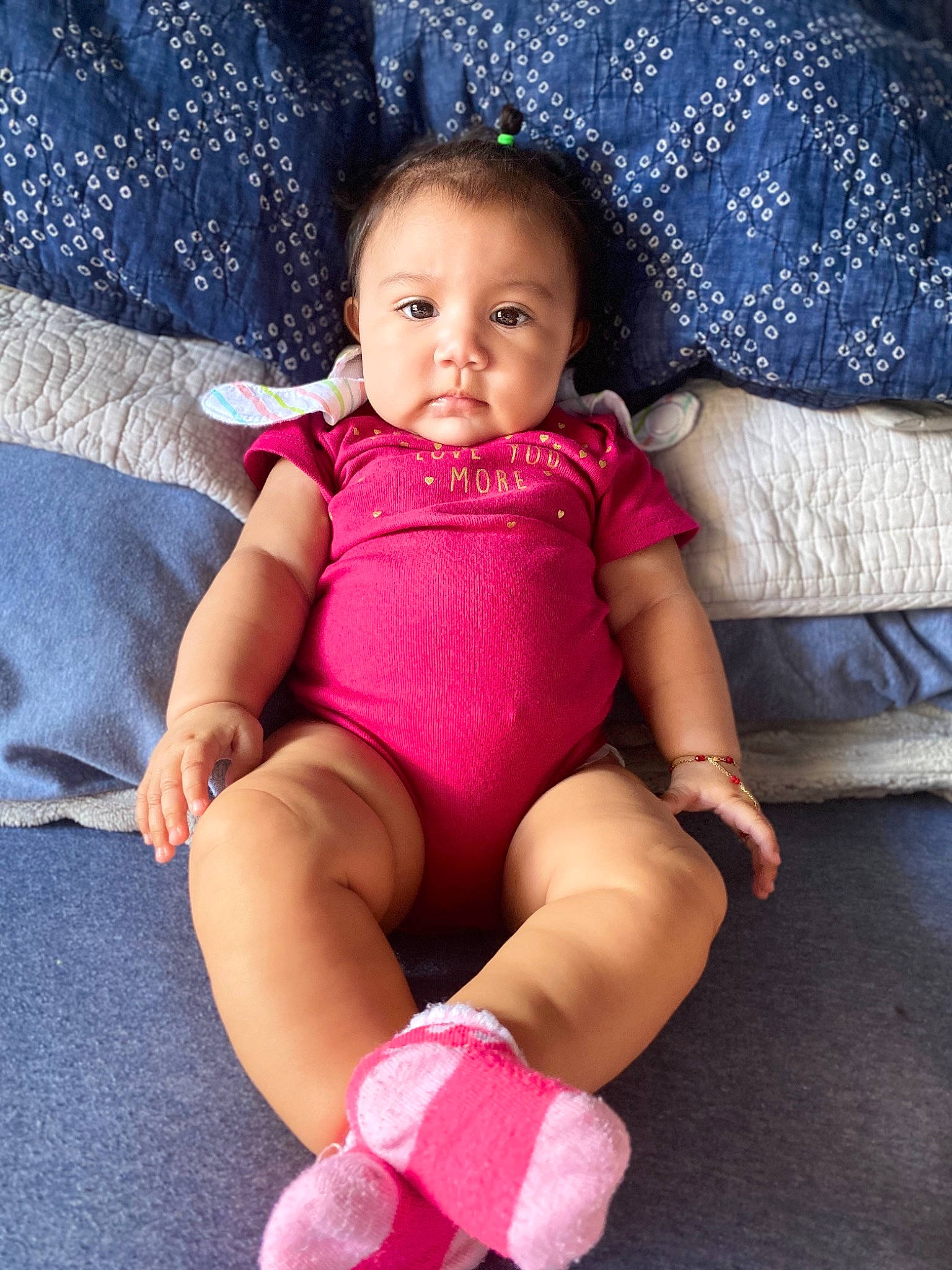 Lexi is registered to the contest to win money with this photo: baby, baby_products, baby_toddler_clothing, beauty, cheek, child, face, head, human_leg, leg, lip, person, pink, play, product, sitting, skin, smile, thigh, toddler