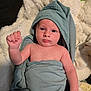 baby, infant, towel, hood, blanket, soft, wrapped, fist, skin, face, expression, indoor, cute, child, newborn, portrait, resting, cozy, comfort, young