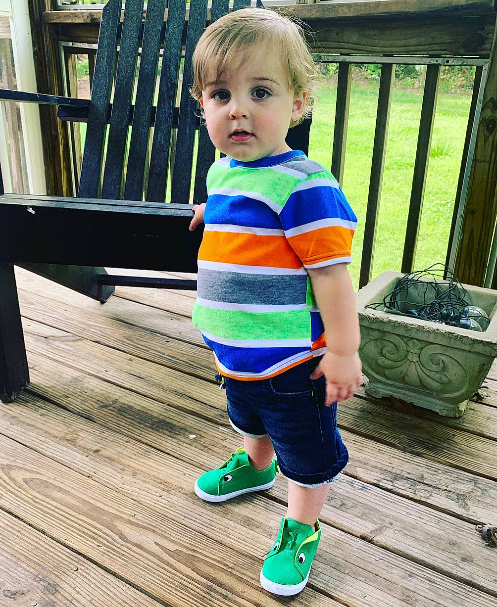 Maddux joined the competition — help win amazing prizes! blue, child, child_model, clothing, cool, electric_blue, footwear, leg, outerwear, person, play, shoe, shorts, sleeve, sportswear, standing, summer, t_shirt, toddler, turquoise