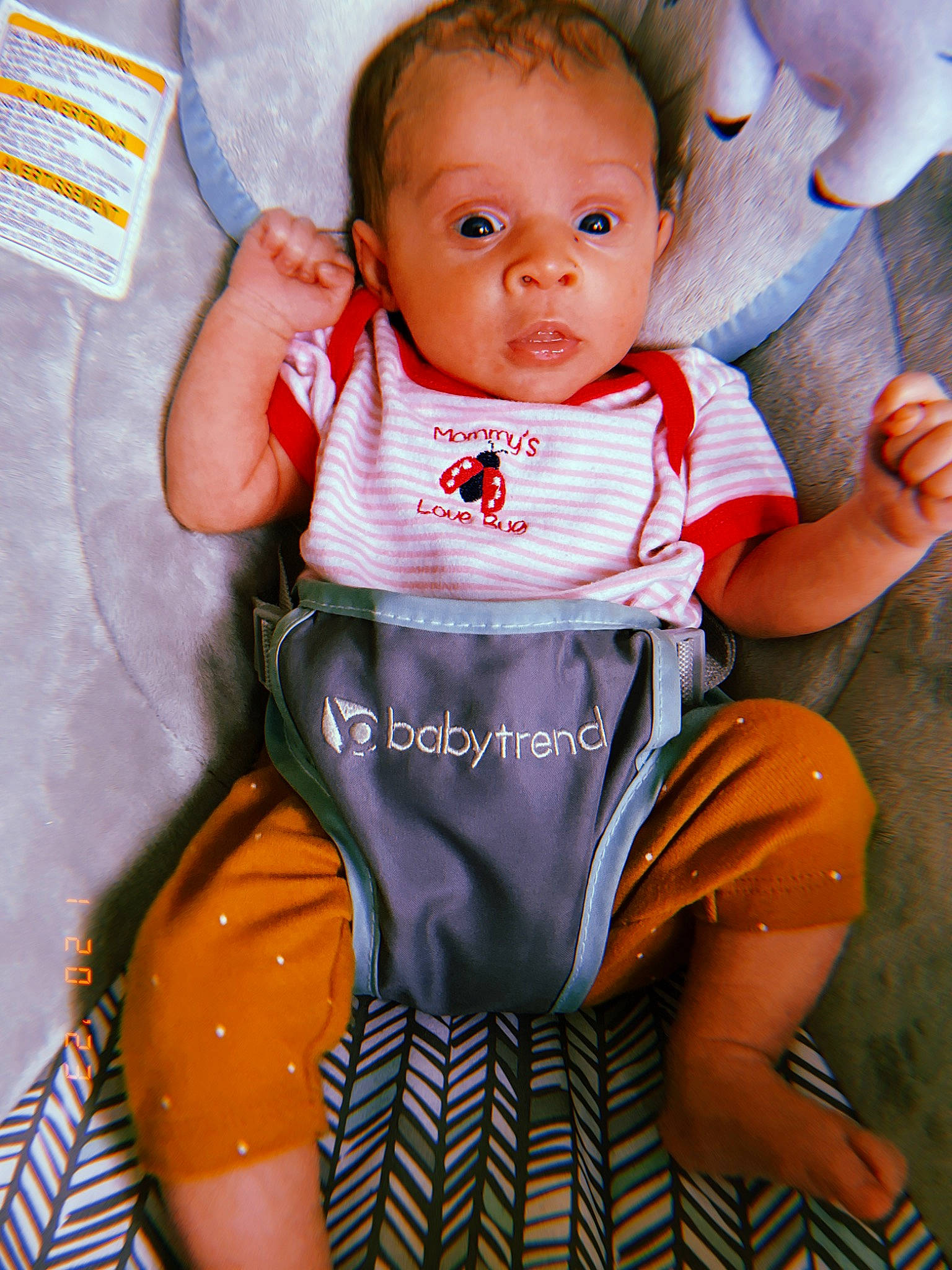 Dorothy joined the competition — help win amazing prizes! baby, baby_products, baby_safety, baby_toddler_clothing, cheek, child, electric_blue, eye, face, flash_photography, gesture, happy, head, iris, person, sitting, skin, sleeve, thigh, toddler