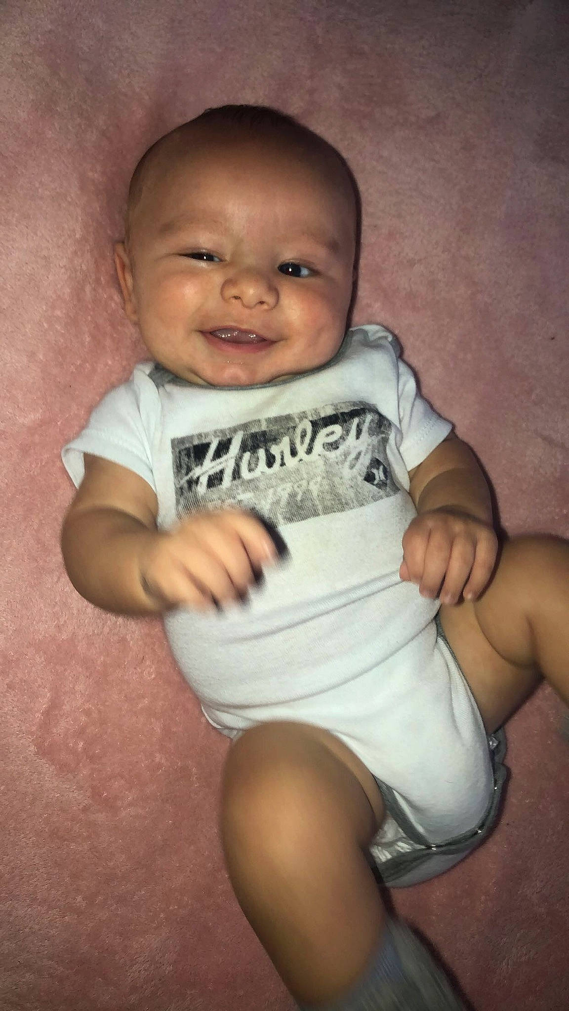 Cashton joined the competition — help win amazing prizes! arm, baby, baby_toddler_clothing, cheek, comfort, eye, finger, flash_photography, hand, happy, human_body, iris, knee, lip, mouth, person, skin, sleeve, smile, thigh