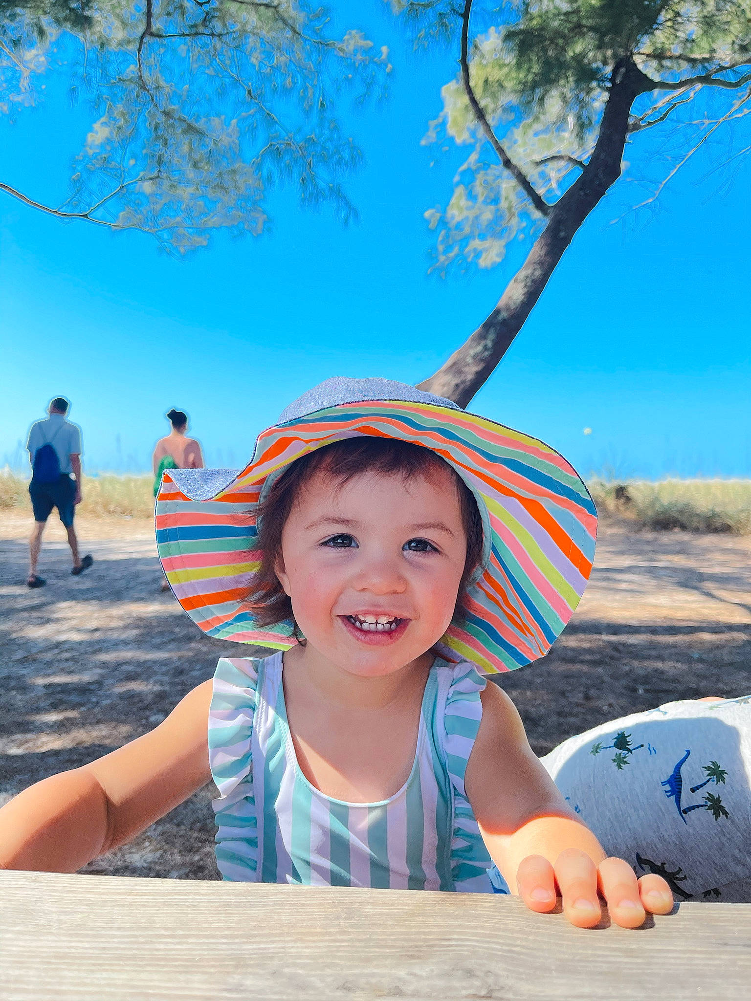Emmy joined the competition — help win amazing prizes! azure, blue, cool, facial_expression, fun, happy, hat, headgear, headwear, joy, leaf, leisure, people_in_nature, person, plant, sky, smile, standing, sun_hat, sunlight