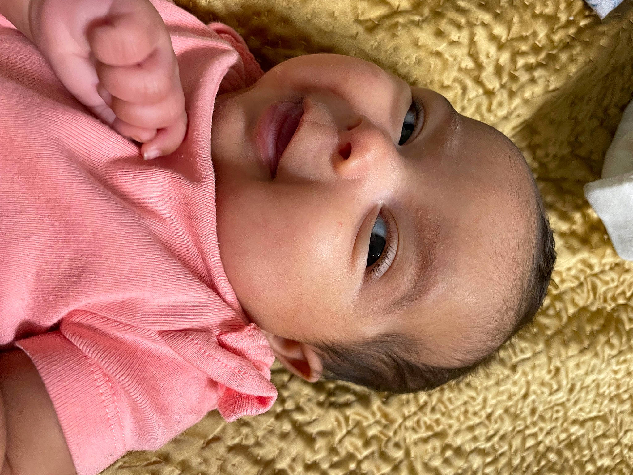 April Clementine joined the competition — help win amazing prizes! baby, baby_toddler_clothing, cheek, chin, comfort, eye, eyebrow, eyelash, face, facial_expression, head, human_body, iris, lip, mouth, neck, nose, person, skin, textile