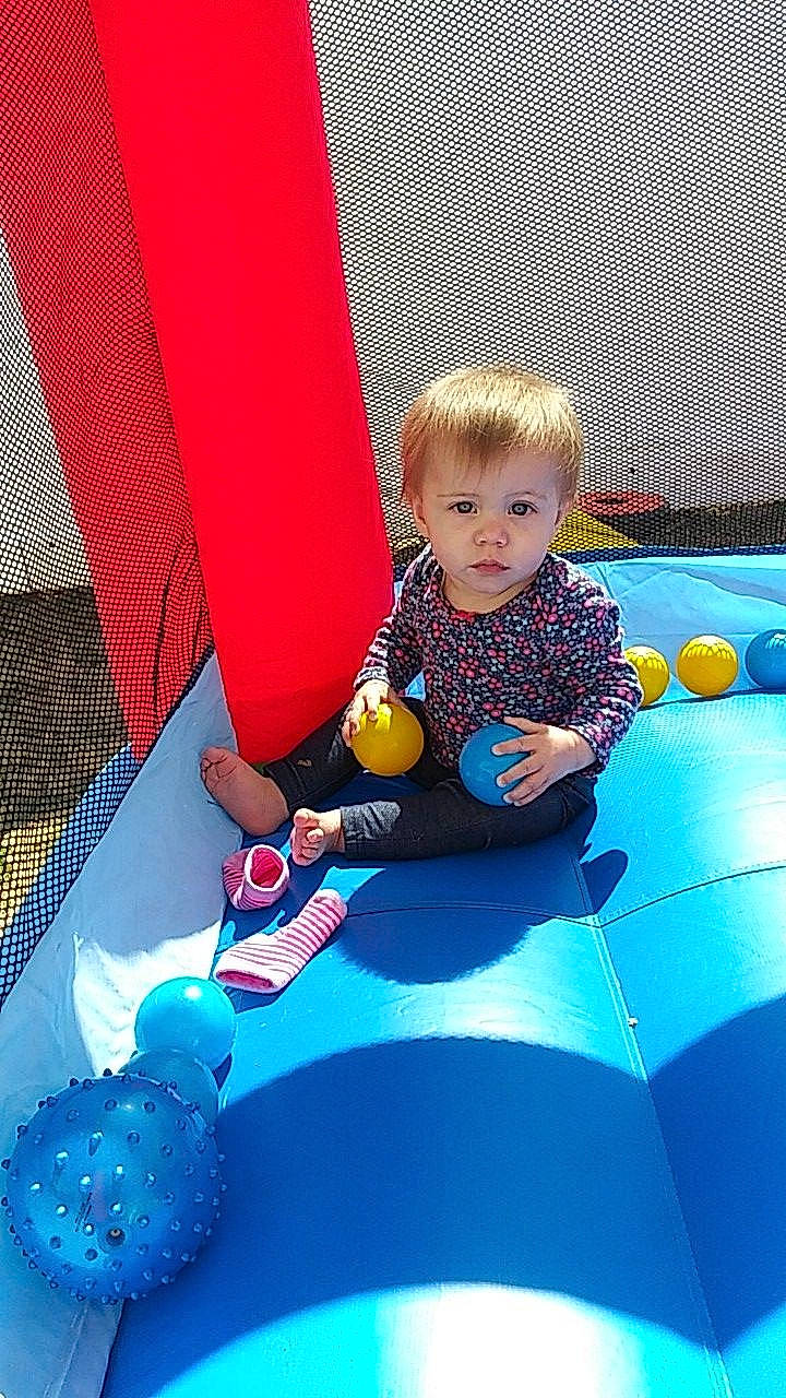 Maddy joined the competition — help win amazing prizes! ball, child, fun, games, leisure, person, play, toddler, vacation