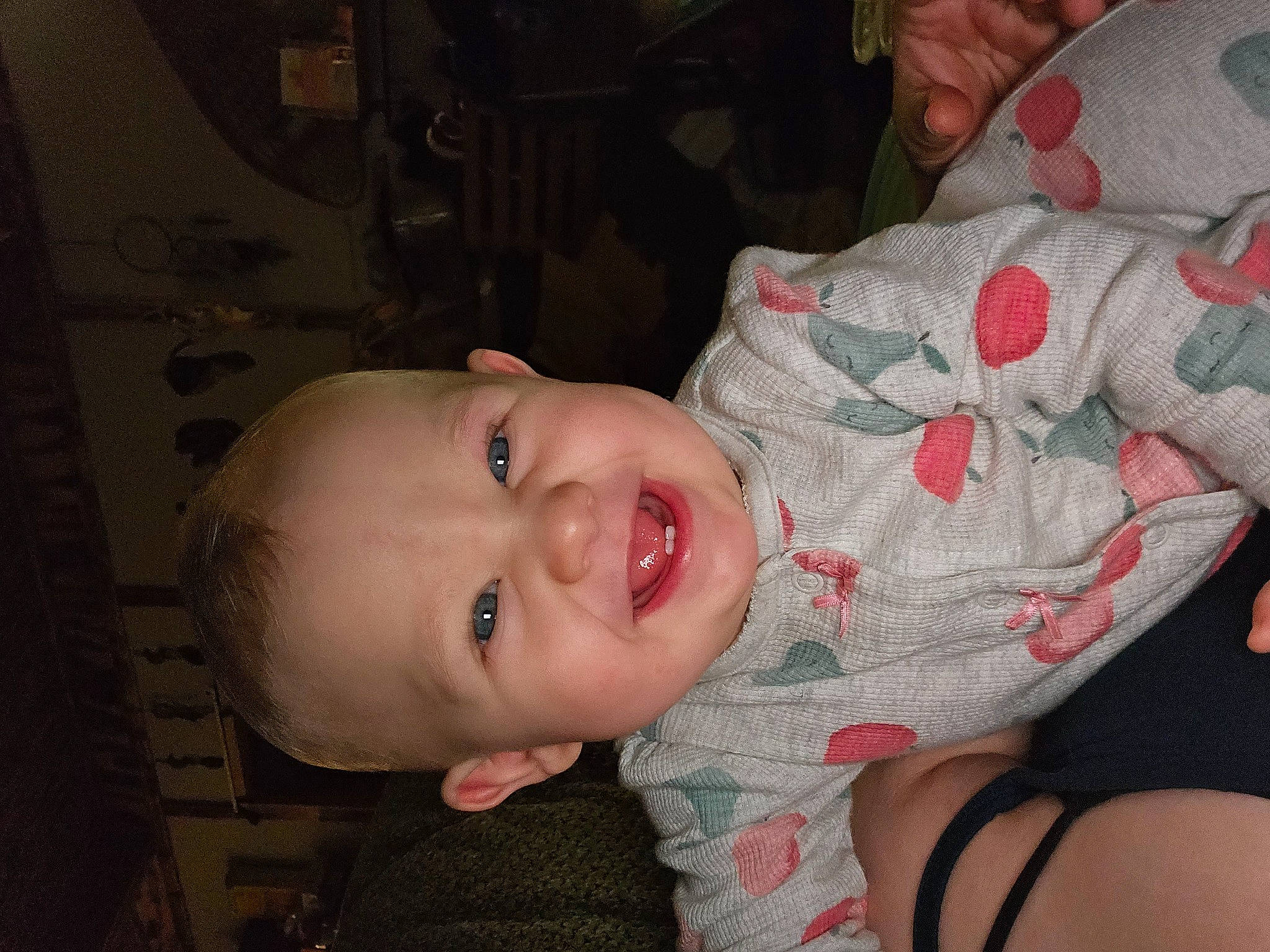Rylei is registered to the contest to win money with this photo: baby, baby_laughing, baby_toddler_clothing, cheek, chest, child, comfort, ear, elbow, eyelash, forehead, fun, happy, iris, joy, lip, mouth, nose, person, skin