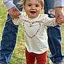 Jazalynn joined the competition — help win amazing prizes! toddler, child, smiling, happy, outdoor, grass, walking, holding_hands, jeans, ripped_jeans, white_shirt, heart_design, bow, hair_accessory, red_pants, pink_shoes, adult, support, first_steps, portrait