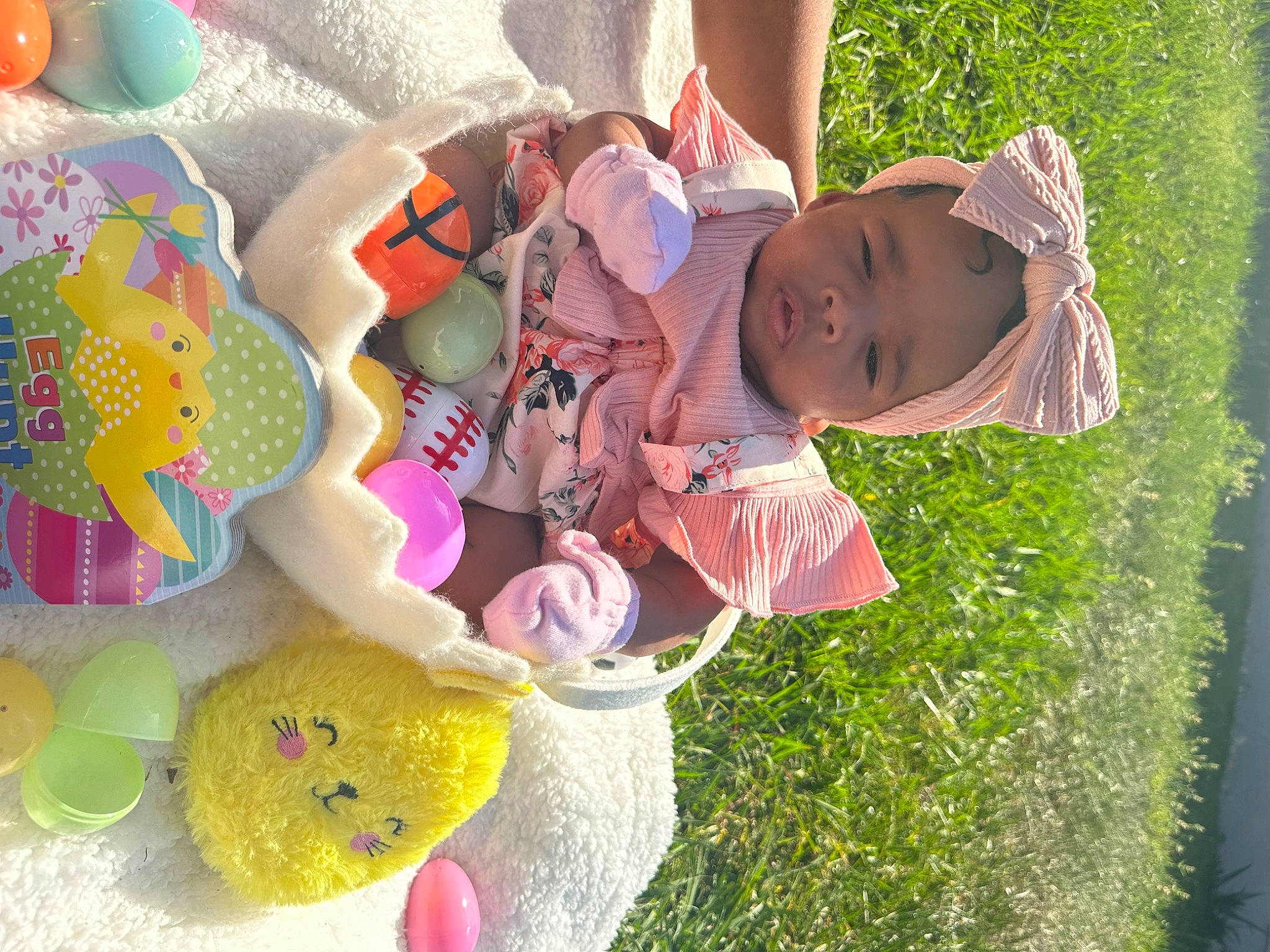 Sade joined the competition — help win amazing prizes! baby, baby_toddler_clothing, child, event, fun, grass, happy, hat, headwear, leisure, party_supply, people_in_nature, person, pink, plant, play, recreation, stuffed_toy, sun_hat, toddler