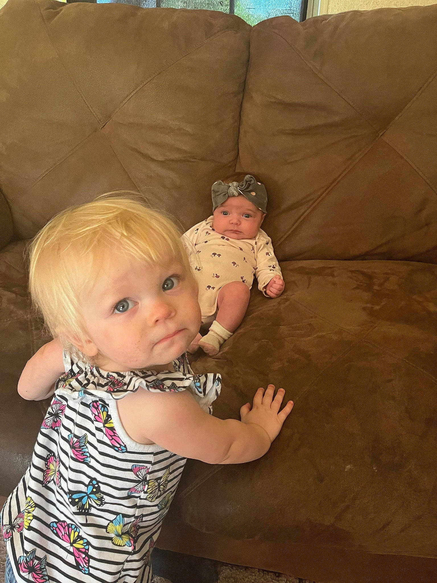 Madalyn joined the competition — help win amazing prizes! art, baby, baby_toddler_clothing, cheek, child, comfort, couch, eye, facial_expression, fun, grass, hairstyle, happy, hat, head, headwear, pattern, person, sitting, skin