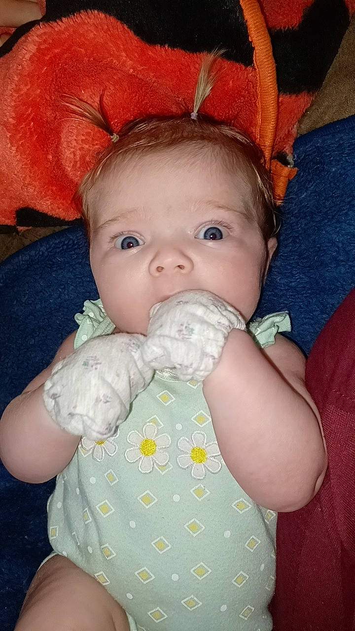 Tabby joined the competition — help win amazing prizes! baby, baby_bottle, baby_products, baby_toddler_clothing, cheek, child, comfort, drinkware, eyelash, happy, iris, lip, nose, pattern, person, skin, sleeve, thumb, toddler