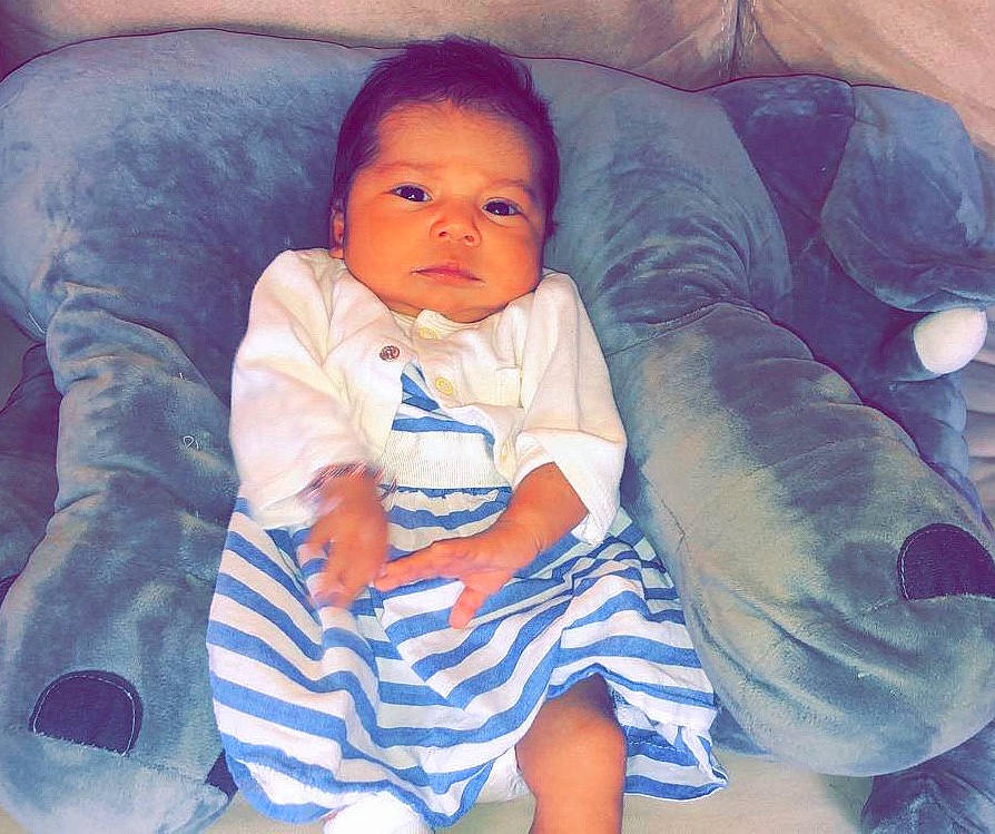 Kalaya joined the competition — help win amazing prizes! arm, baby, beauty, blue, cheek, child, cool, eye, face, happy, head, leg, lip, mouth, nose, person, product, sitting, skin, smile