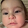 Bryan joined the competition — help win amazing prizes! baby, button, cheeks, child, close_up, curious, cute, expression, eyes, face, head, indoors, infant, person, pink, portrait, skin, soft, sweater, young