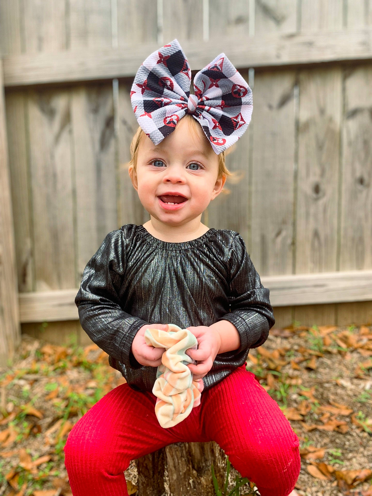 Liana joined the competition — help win amazing prizes! baby, baby_toddler_clothing, cap, clothing, costume_hat, dress, eye, face, grass, happy, head, headpiece, headwear, outerwear, pattern, person, pink, plant, sleeve, smile