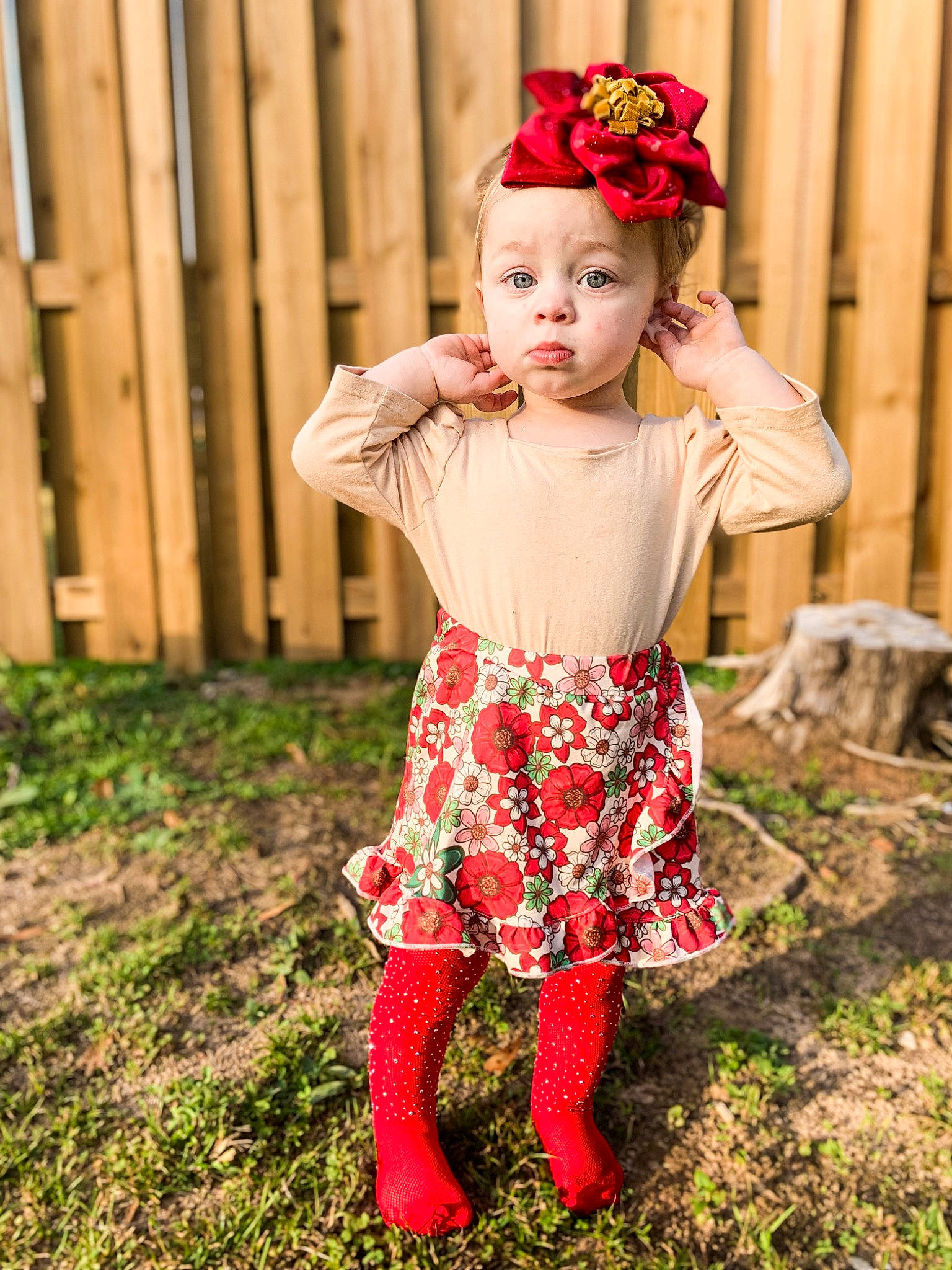 Liana joined the competition — help win amazing prizes! baby, baby_toddler_clothing, child, day_dress, face, fashion_accessory, fun, grass, happy, headband, headwear, magenta, pattern, peach, people_in_nature, person, pink, plaid, sleeve, spring