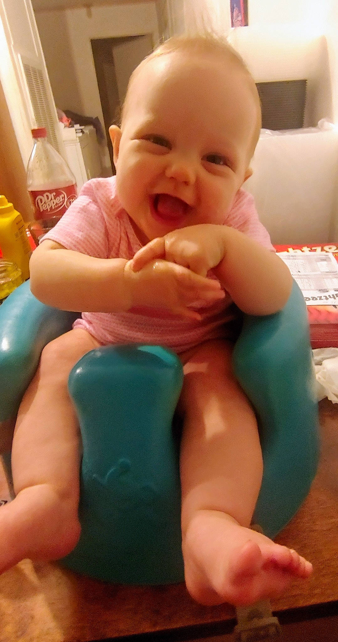 Braelynn joined the competition — help win amazing prizes! baby, cheek, child, finger, leg, muscle, person, sitting, skin, thumb, toddler