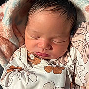 Kalisi joined the competition — help win amazing prizes! newborn, baby, sleeping, blanket, floral_pattern, infant, soft, peaceful, cute, face, head, clothing, portrait, closeup, skin, resting, indoors, cozy, wrapped, toddler