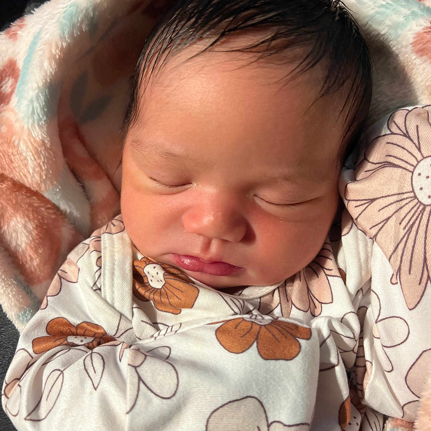Kalisi joined the competition — help win amazing prizes! newborn, baby, sleeping, blanket, floral_pattern, infant, soft, peaceful, cute, face, head, clothing, portrait, closeup, skin, resting, indoors, cozy, wrapped, toddler
