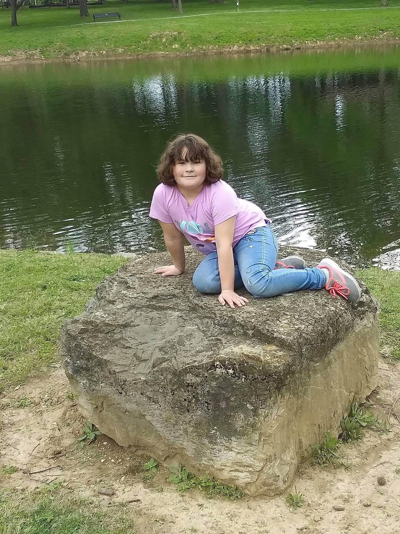 Nikki joined the competition — help win amazing prizes! bedrock, botany, fun, grass, grass_family, joy, lake, landscape, leisure, nature, person, plant, recreation, smile, soil, spring, summer, t_shirt, toddler, tree