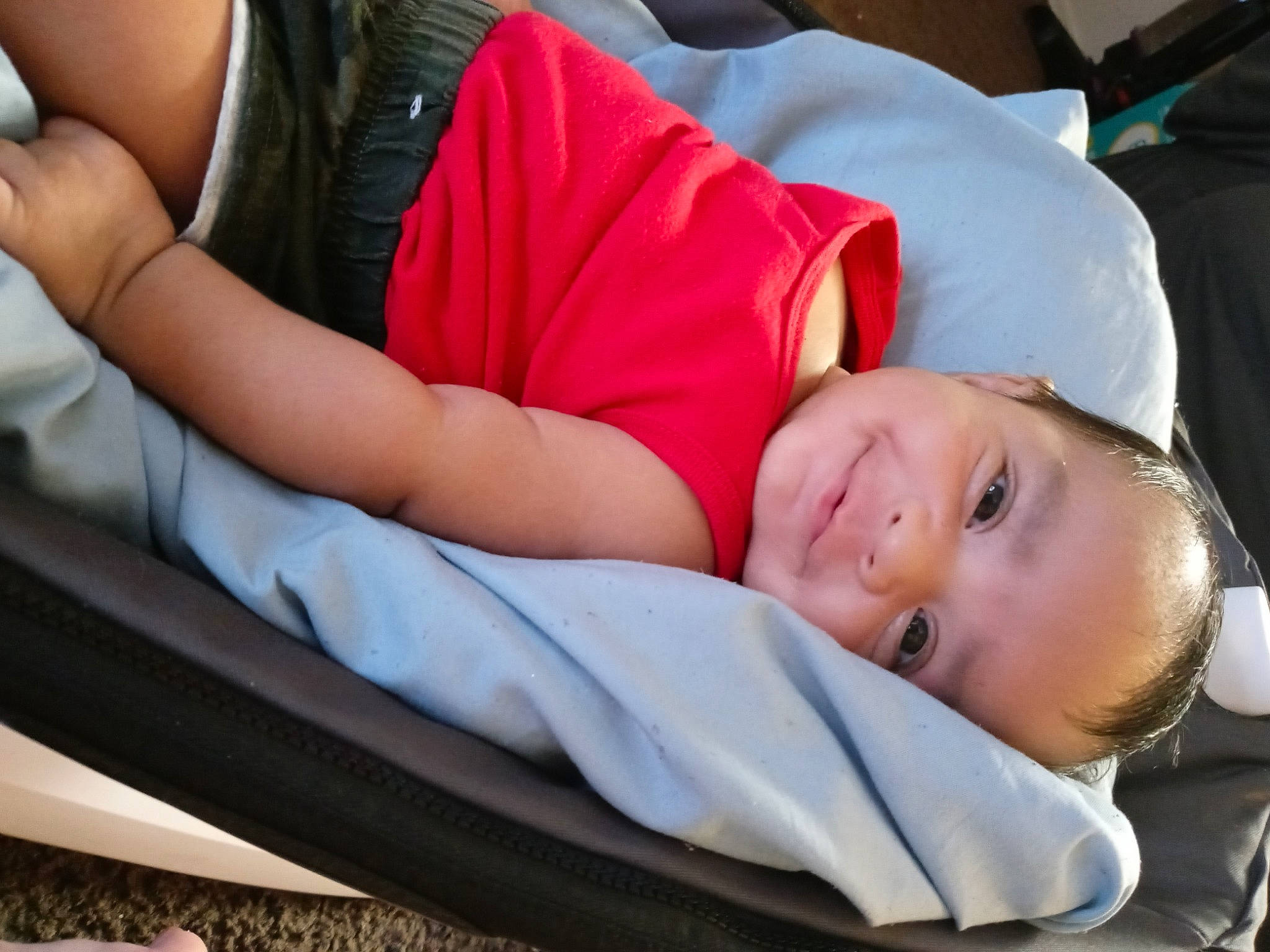 Jayden joined the competition — help win amazing prizes! baby, baby_products, baby_toddler_clothing, blond, cheek, child, comfort, elbow, grass, hand, hat, human_leg, joy, knee, lip, person, sitting, skin, thigh, toddler