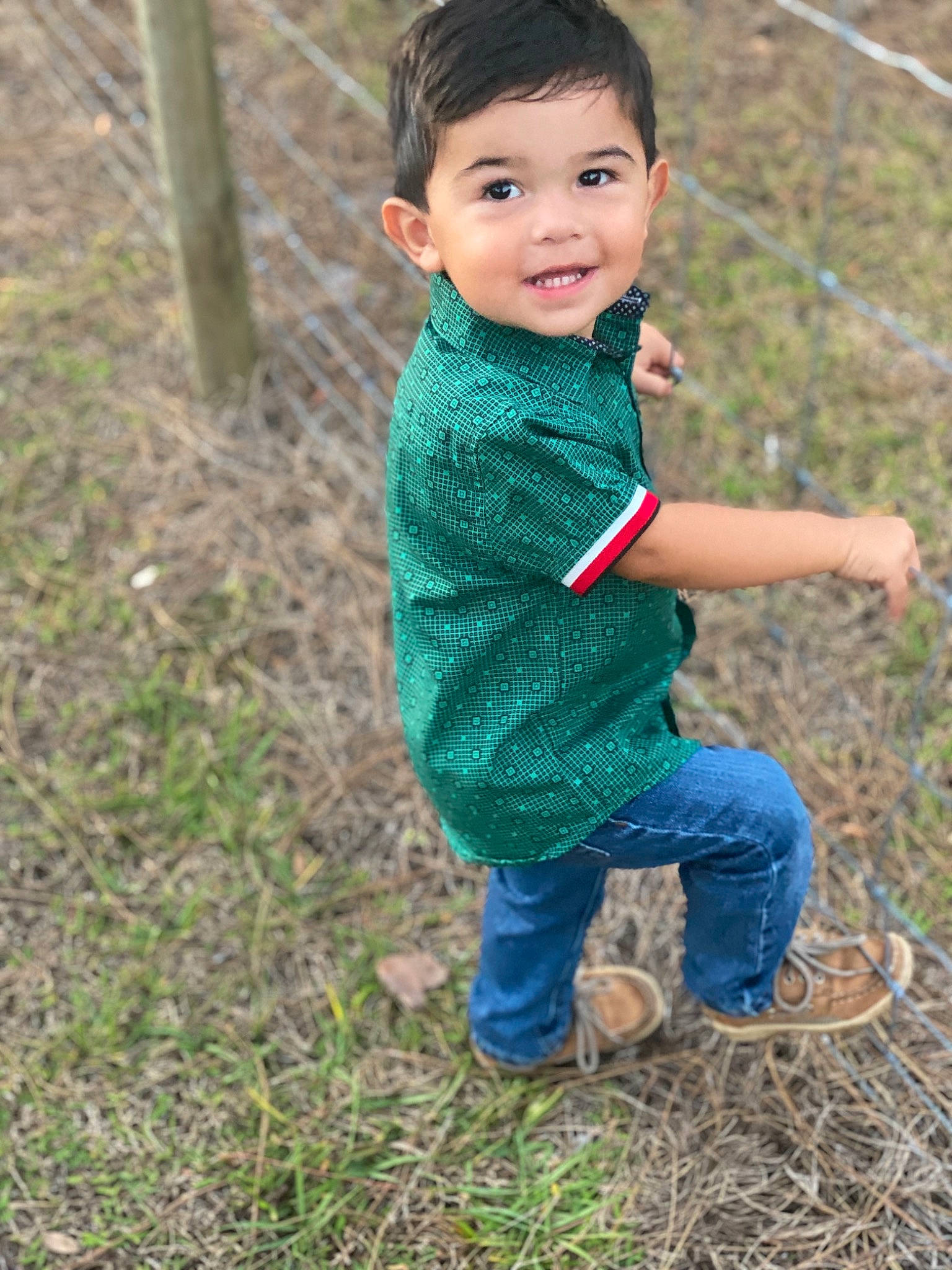 Graysen joined the competition — help win amazing prizes! baby, child, child_model, face, fun, grass, green, joy, outerwear, person, photography, plant, play, sitting, skin, sleeve, smile, soil, standing, toddler