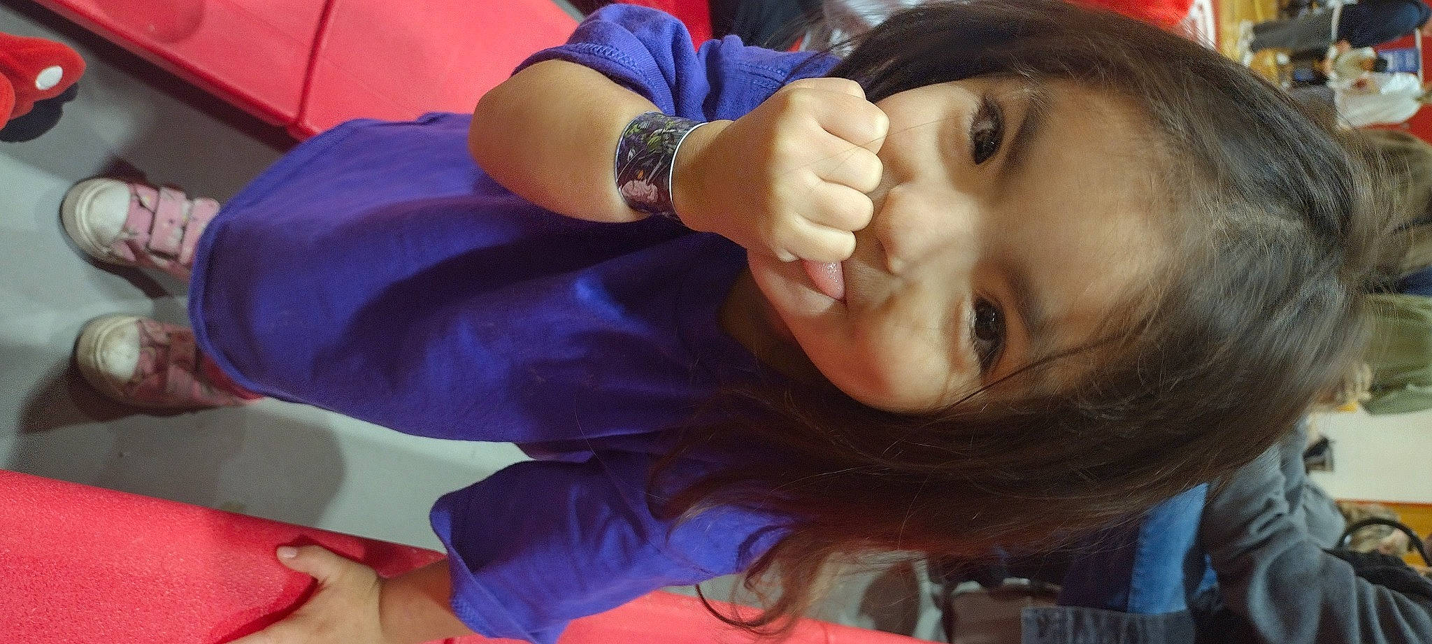 Natalie joined the competition — help win amazing prizes! black_hair, cheek, child, ear, elbow, electric_blue, eyelash, finger, fun, gesture, happy, leisure, mouth, nail, nose, person, smile, thumb, toddler, watch