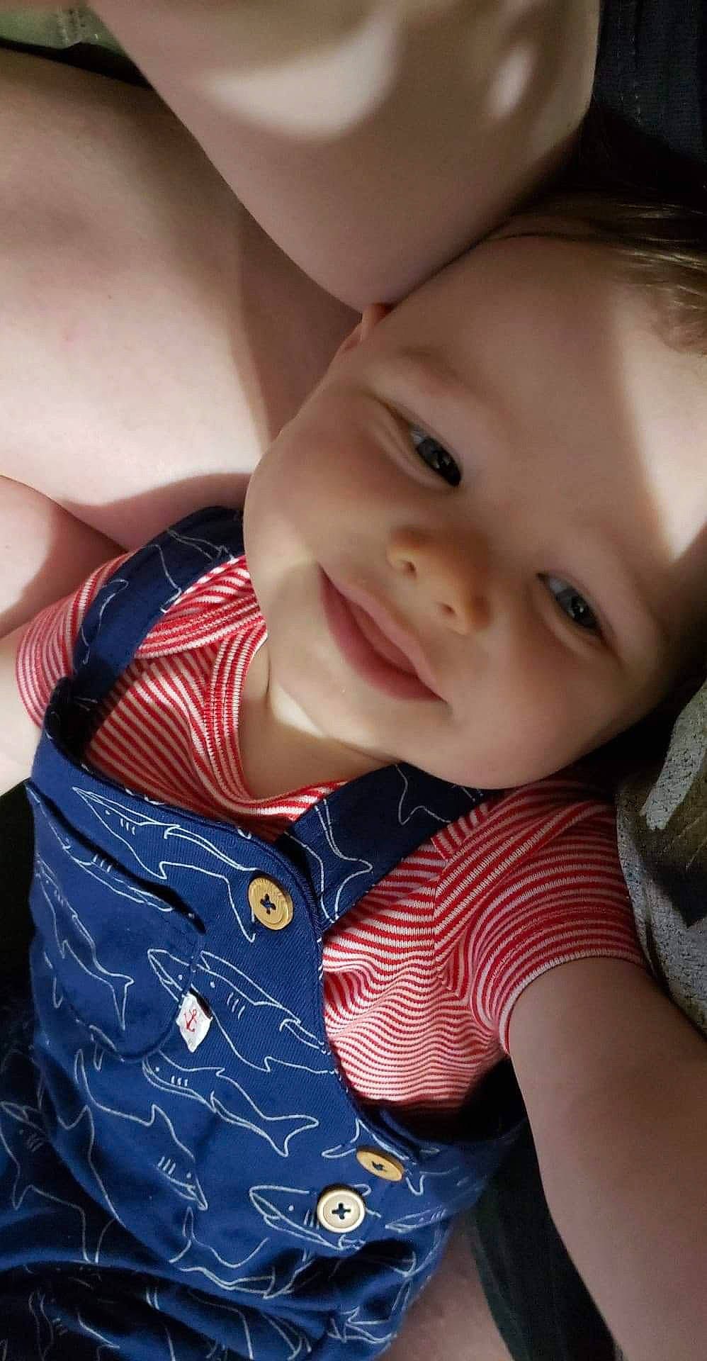 Alister is registered to the contest to win money with this photo: baby, cheek, child, eye, lip, nose, person, skin, smile, toddler