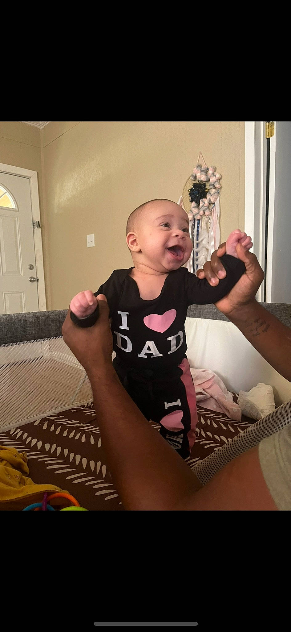 Aurora joined the competition — help win amazing prizes! arm, baby, baby_toddler_clothing, child, comfort, elbow, flash_photography, fun, gesture, happy, knee, leg, person, pink, sitting, sleeve, smile, t_shirt, thigh, thumb