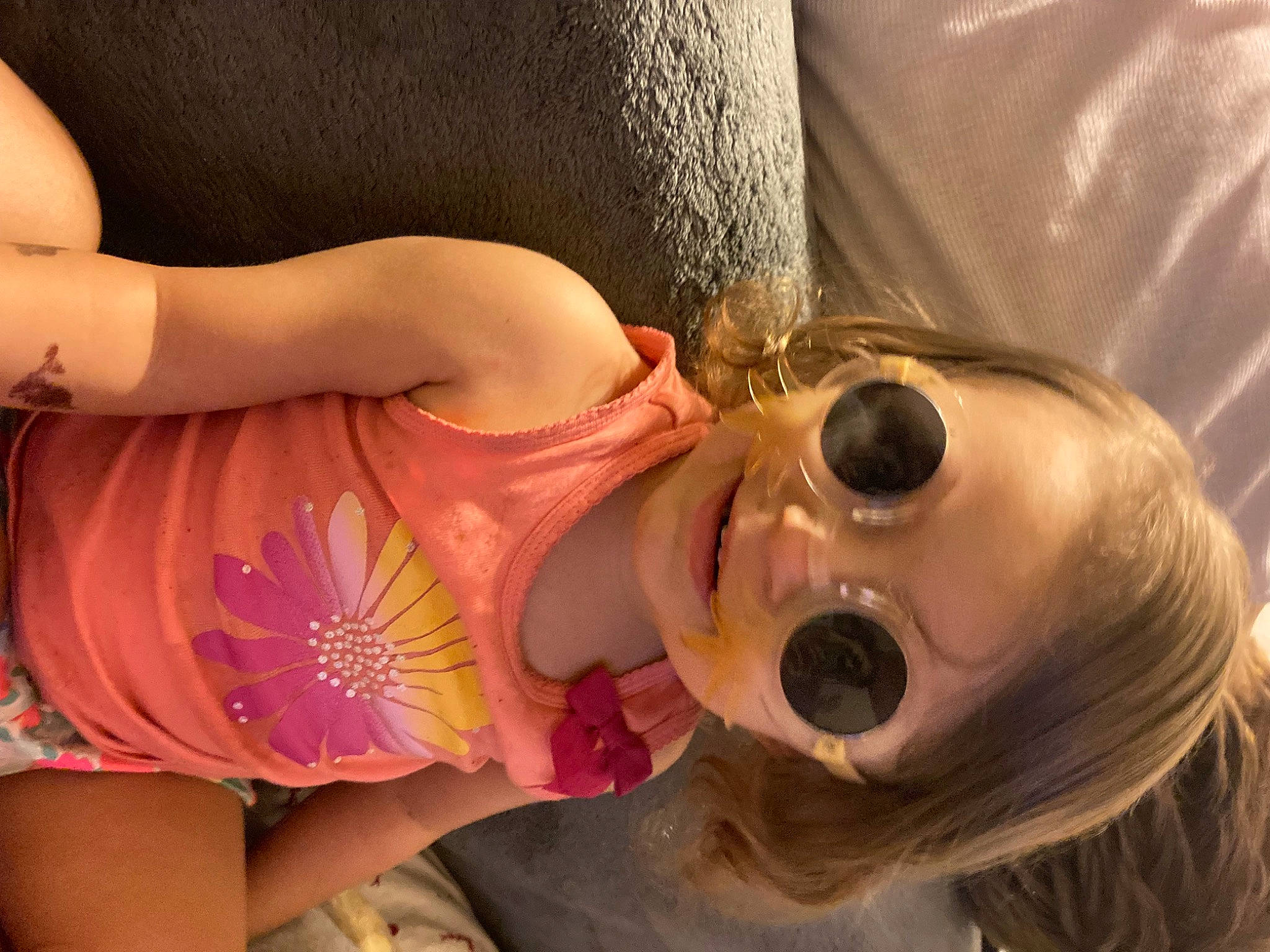 Avery is registered to the contest to win money with this photo: abdomen, cheek, chest, child, ear, eyelash, eyewear, fun, goggles, happy, human_body, lip, mouth, neck, nose, person, skin, sunglasses, thigh, trunk