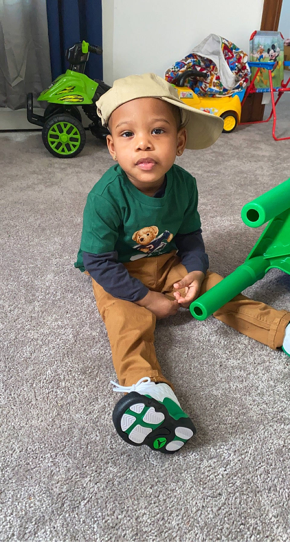 Shavon joined the competition — help win amazing prizes! baby, baby_playing_with_toys, baby_products, baby_toddler_clothing, baby_toys, ball, child, football, person, plastic, play, playground, product, riding_toy, soccer_ball, sock, t_shirt, toddler, toy, toy_vehicle