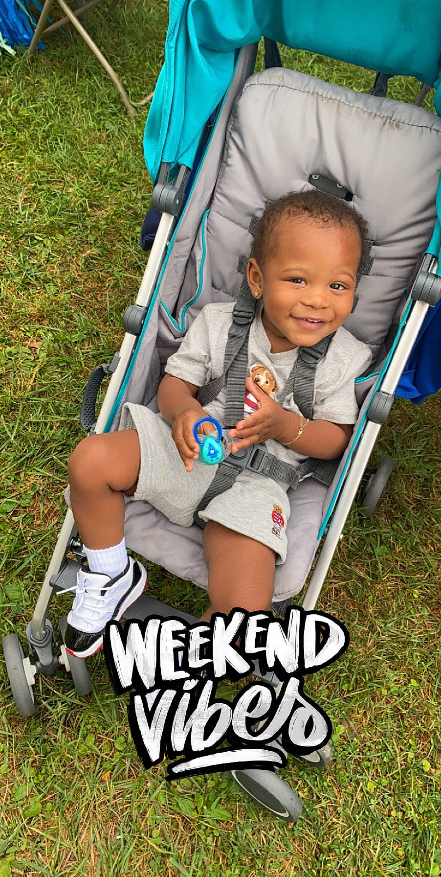 Shavon joined the competition — help win amazing prizes! baby, baby_carriage, baby_products, baby_safety, baby_toddler_clothing, blue, child, comfort, electric_blue, joy, lap, person, product, sneakers, sock, style, toddler