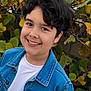 Jayden Gonzalez is registered to the contest to win money with this photo: boy, casual_clothing, child, cute, denim_jacket, face, foliage, friendly, greenery, hair, happy, leaves, nature, outdoor, portrait, smiling, tree, white_shirt, young_person, youth