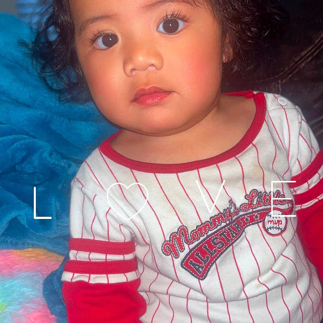 Ropati Love joined the competition — help win amazing prizes! applique, baby, bodypart, clothing, face, finger, frown, hair, hand, head, longsleeve, pants, pattern, person, photography, portrait, sad, shirt, sleeve, t_shirt