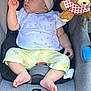 Lahna a rejoint le concours — aidez-le/la à gagner de superbes lots ! baby, sleeping, car_seat, headband, bow, teddy_bear, plush_toy, clothing, infant, child, footwear, safety_harness, gray, yellow, white, outdoor, cute, peaceful, resting, portrait