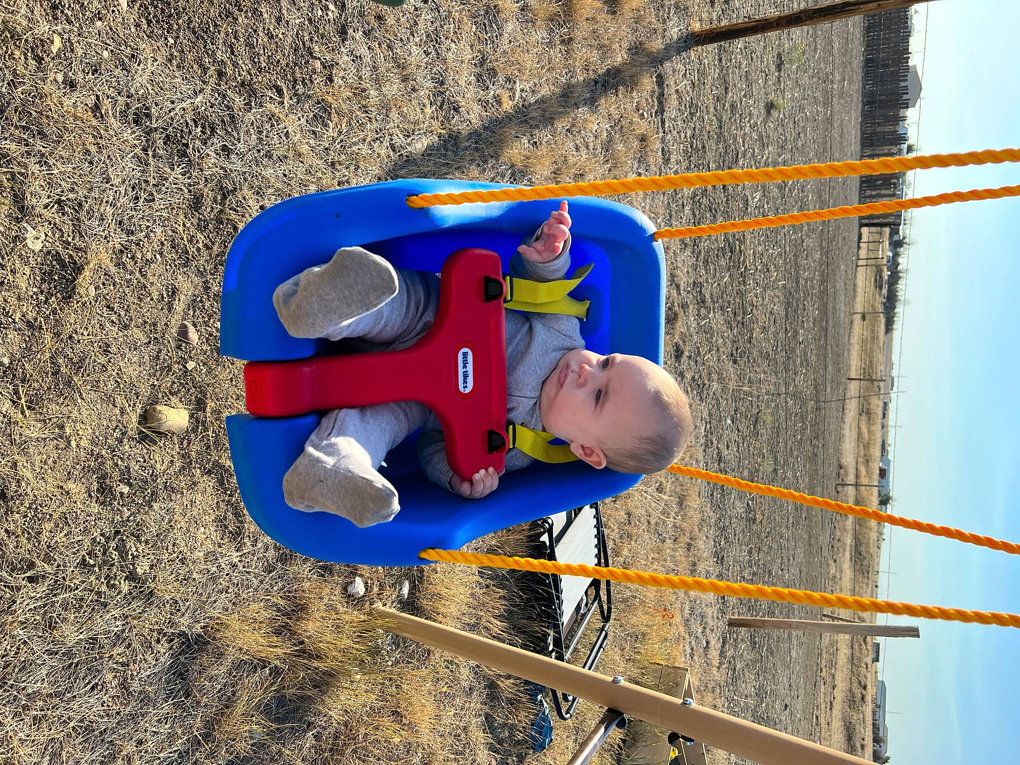 Hayden joined the competition — help win amazing prizes! child, city, electric_blue, fun, hat, leisure, net, outdoor_play_equipment, person, play, playground, recreation, rope, sky, slope, soil, toddler, walking_shoe