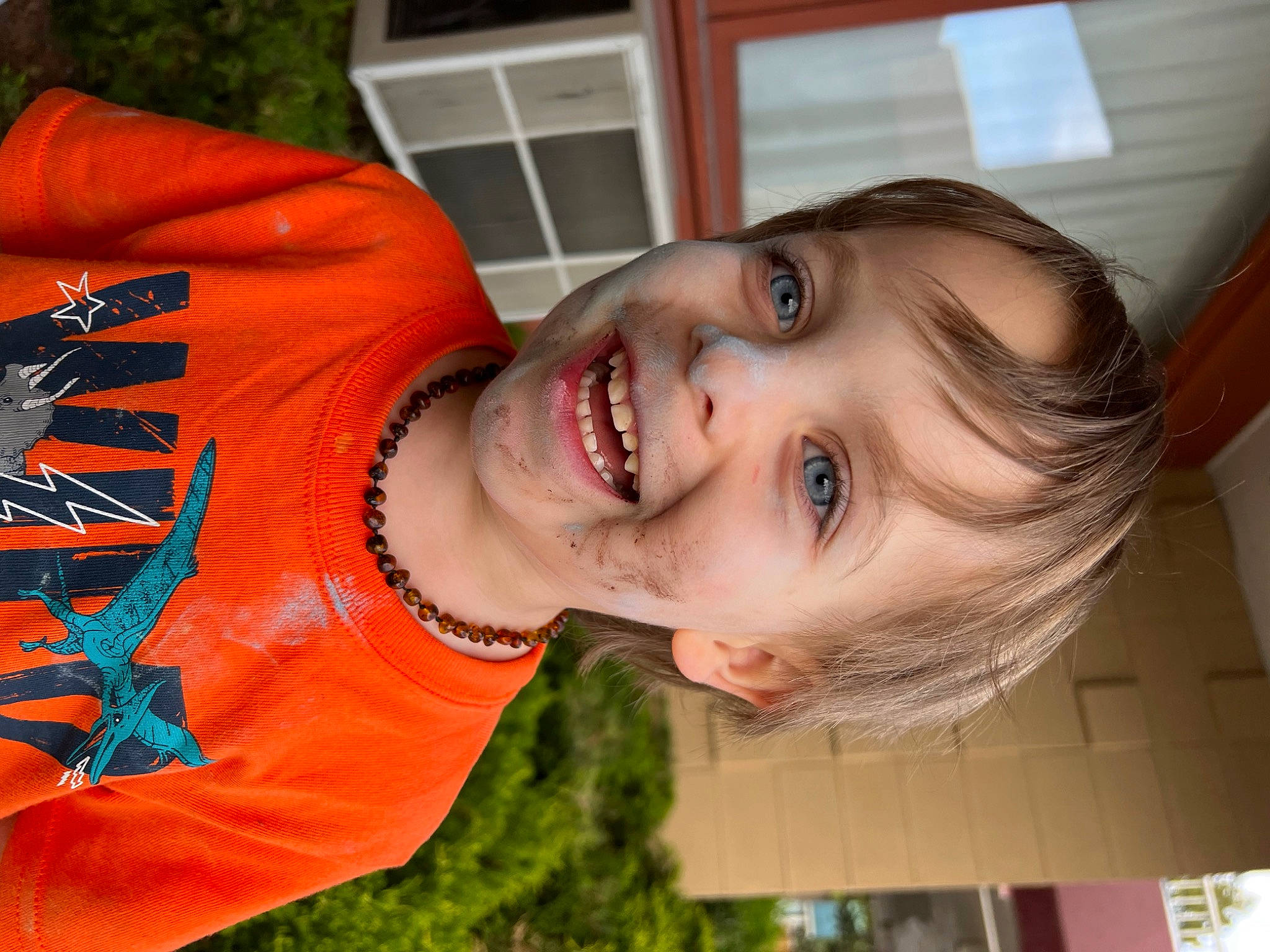 Holden joined the competition — help win amazing prizes! child, dress, eye, eyebrow, forehead, fun, grass, happy, head, jewellery, joy, leisure, lip, mouth, neck, orange, person, plant, skin, smile