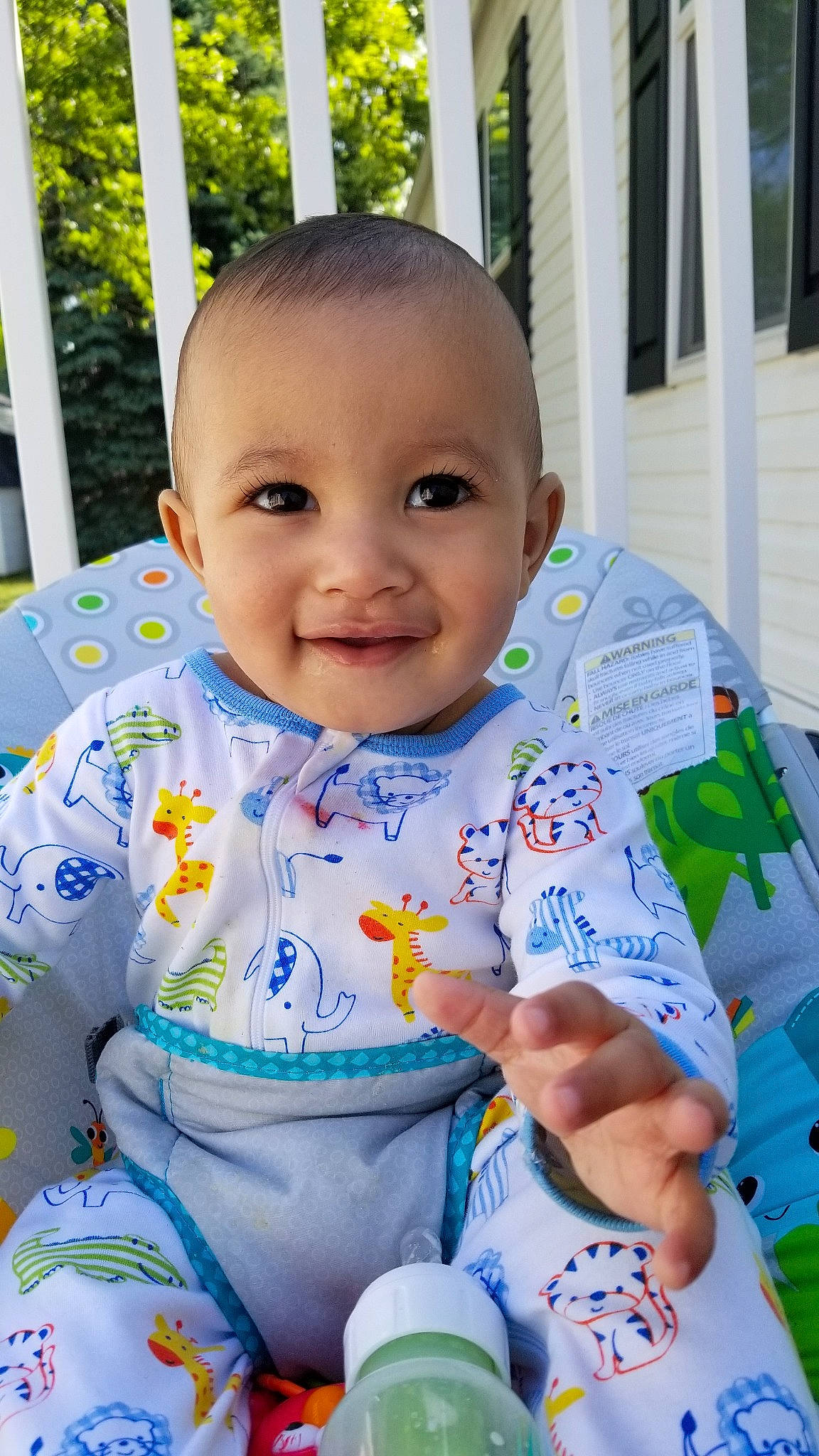 Andre is registered to the contest to win money with this photo: baby, baby_toddler_clothing, child, joy, person, play, smile, toddler