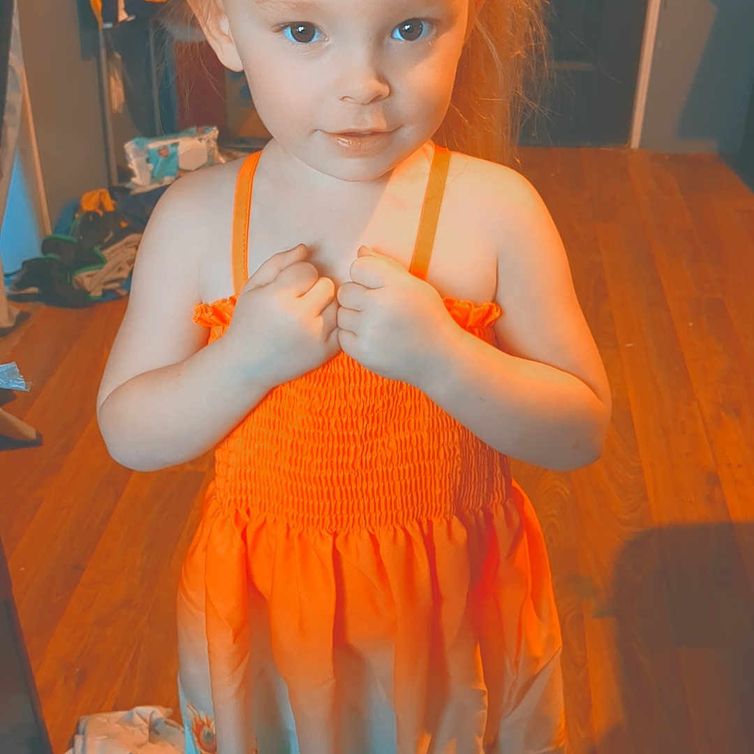 Harper joined the competition — help win amazing prizes! accessories, bag, bodypart, child, clothing, dress, face, female, finger, formalwear, furniture, girl, hand, handbag, hardwood, head, person, photography, portrait, wood