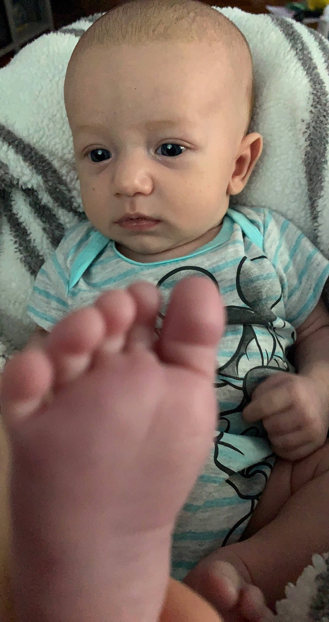 Evander joined the competition — help win amazing prizes! arm, azure, baby, baby_toddler_clothing, cheek, comfort, eye, eyebrow, face, finger, gesture, hand, iris, mouth, nail, nose, person, photograph, skin, thumb