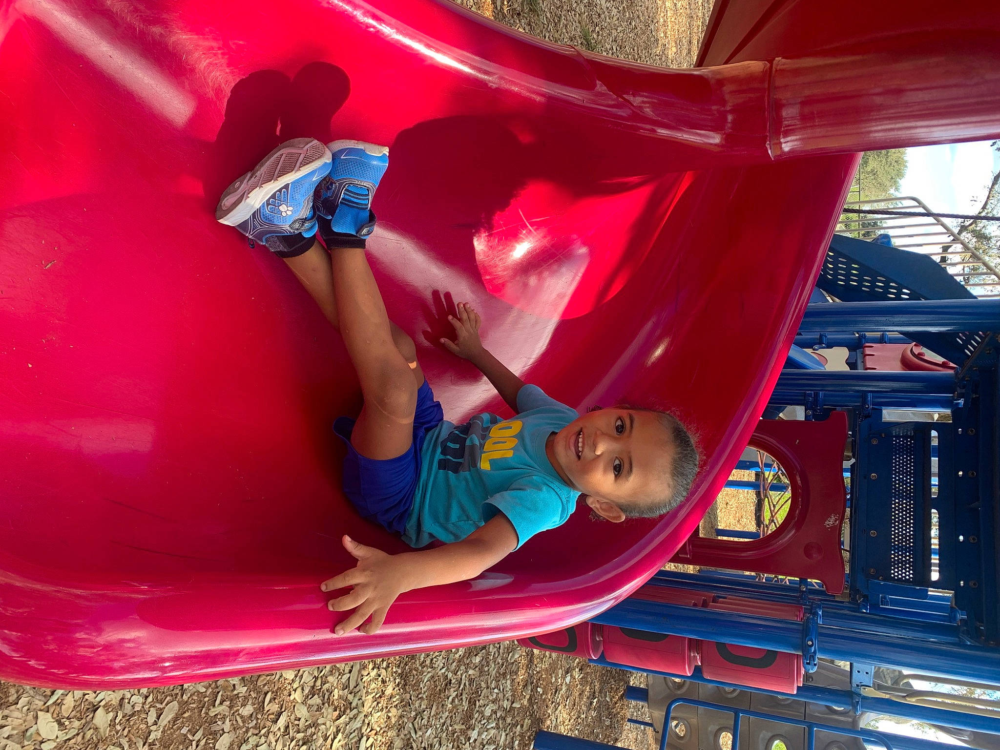 Jaxson joined the competition — help win amazing prizes! bumper, child, chute, city, electric_blue, fun, hat, human_leg, leg, leisure, magenta, outdoor_play_equipment, person, pink, playground, purple, recreation, sandal, thigh, tire