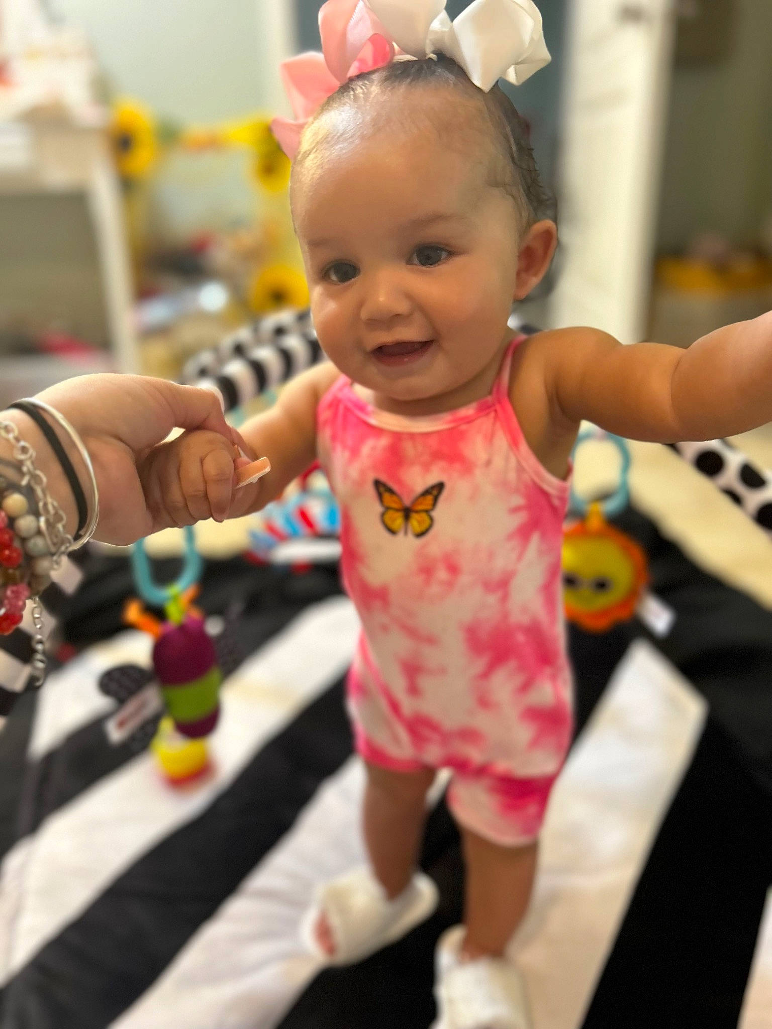 Nova joined the competition — help win amazing prizes! arm, baby, baby_products, baby_toddler_clothing, cheek, child, event, face, fun, happy, head, headband, party, people, person, play, room, skin, smile, toddler