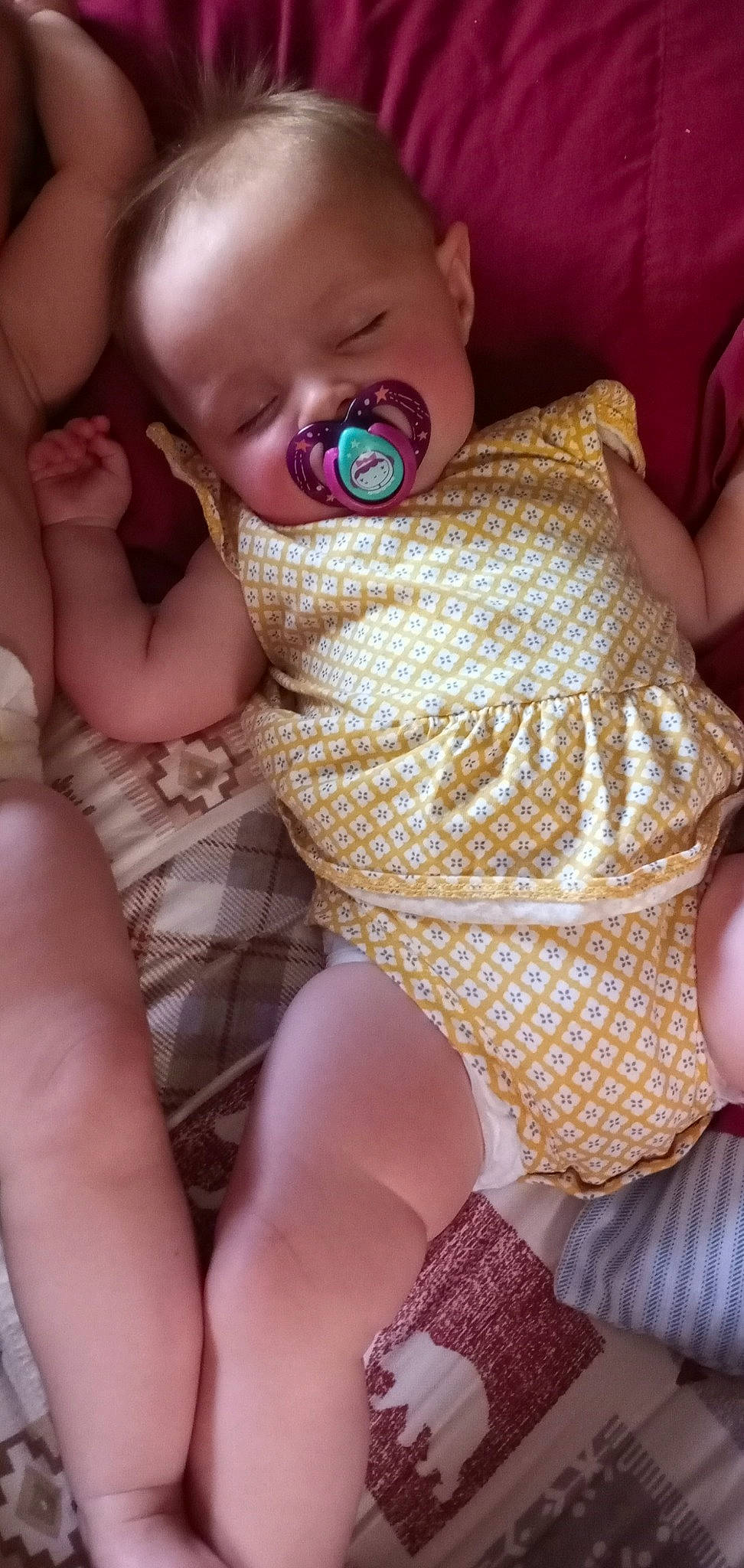 Skylyn joined the competition — help win amazing prizes! baby, baby_sleeping, baby_toddler_clothing, cheek, chin, comfort, eye, face, finger, head, human_body, iris, lip, mouth, neck, nose, person, pink, skin, thigh