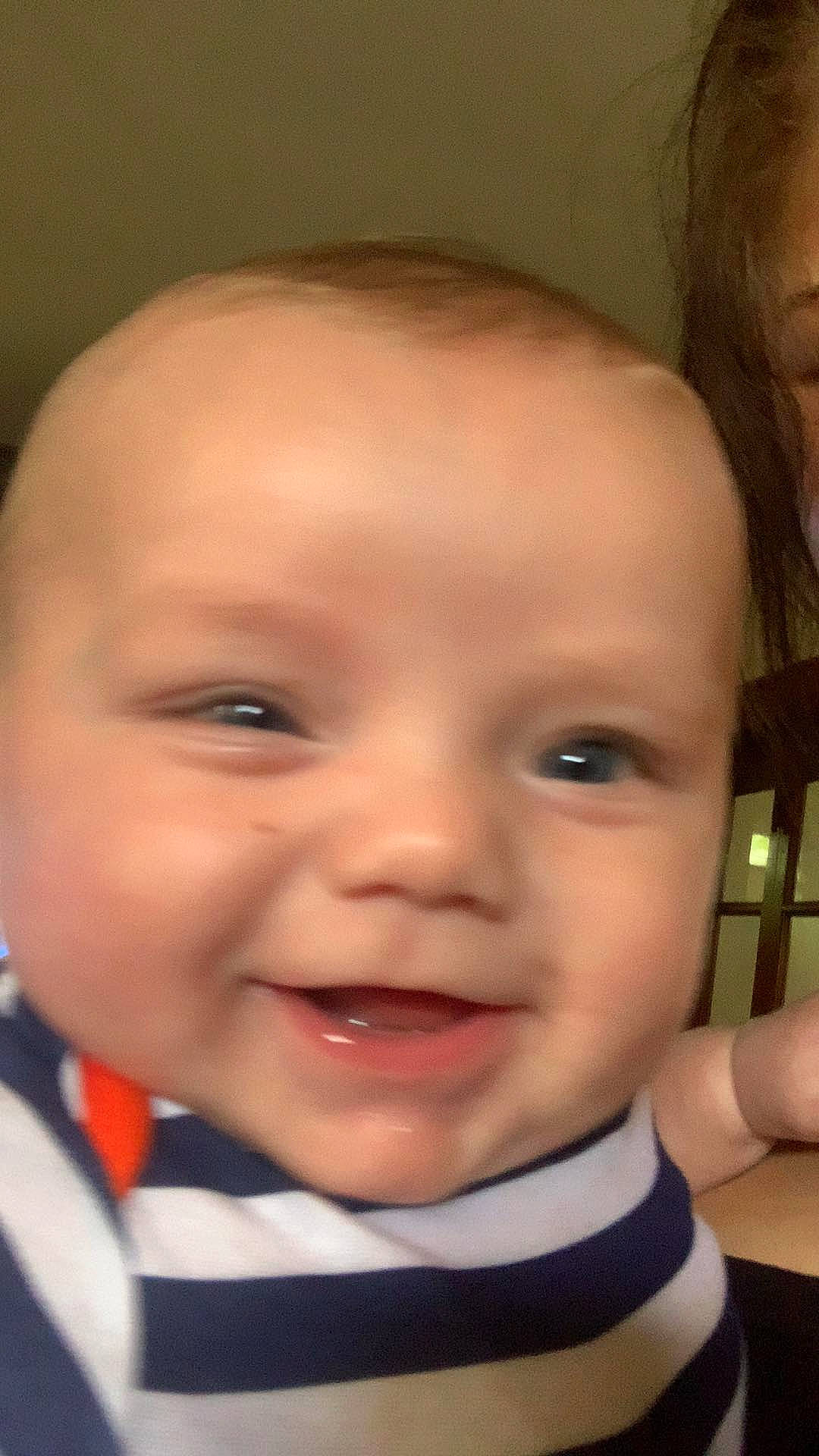 Kayson is registered to the contest to win money with this photo: baby, cheek, chin, ear, eyebrow, eyelash, facial_expression, forehead, gesture, happy, iris, jaw, joy, lip, mouth, neck, nose, person, skin, smile