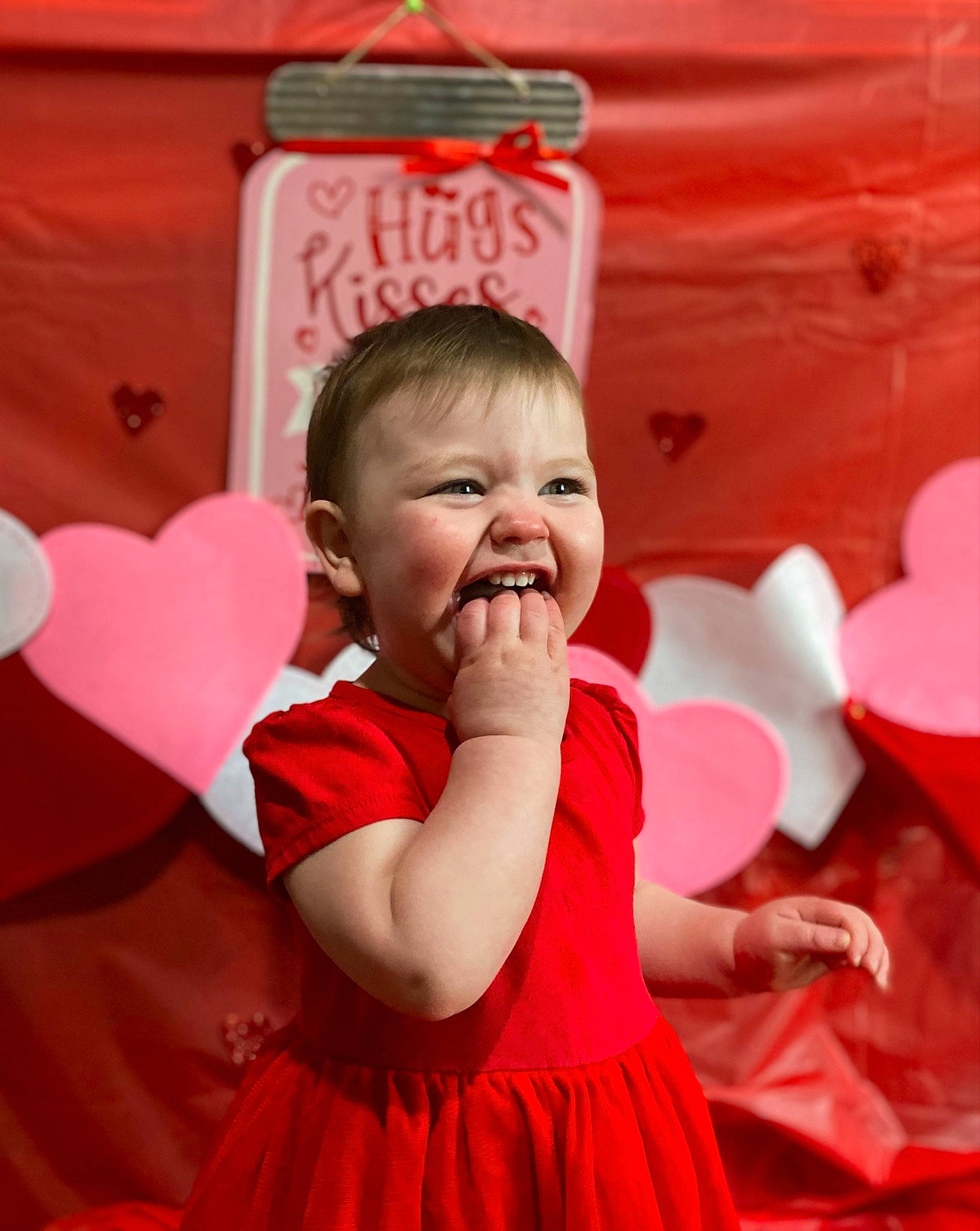 Hope joined the competition — help win amazing prizes! baby, baby_toddler_clothing, child, day_dress, entertainment, event, facial_expression, fun, gesture, happy, laugh, magenta, party, party_supply, peach, person, pink, red, smile, sweetness
