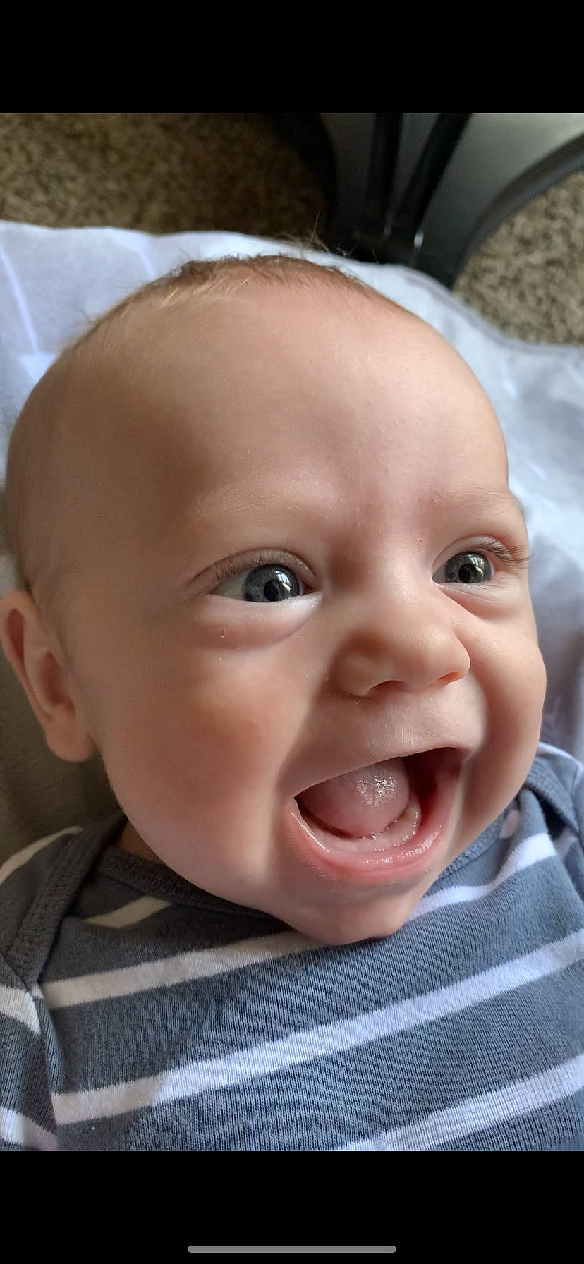 Parker joined the competition — help win amazing prizes! baby, baby_laughing, baby_toddler_clothing, cheek, chin, ear, eyebrow, eyelash, happy, head, iris, jaw, lip, mouth, nose, person, skin, smile, toddler, tongue