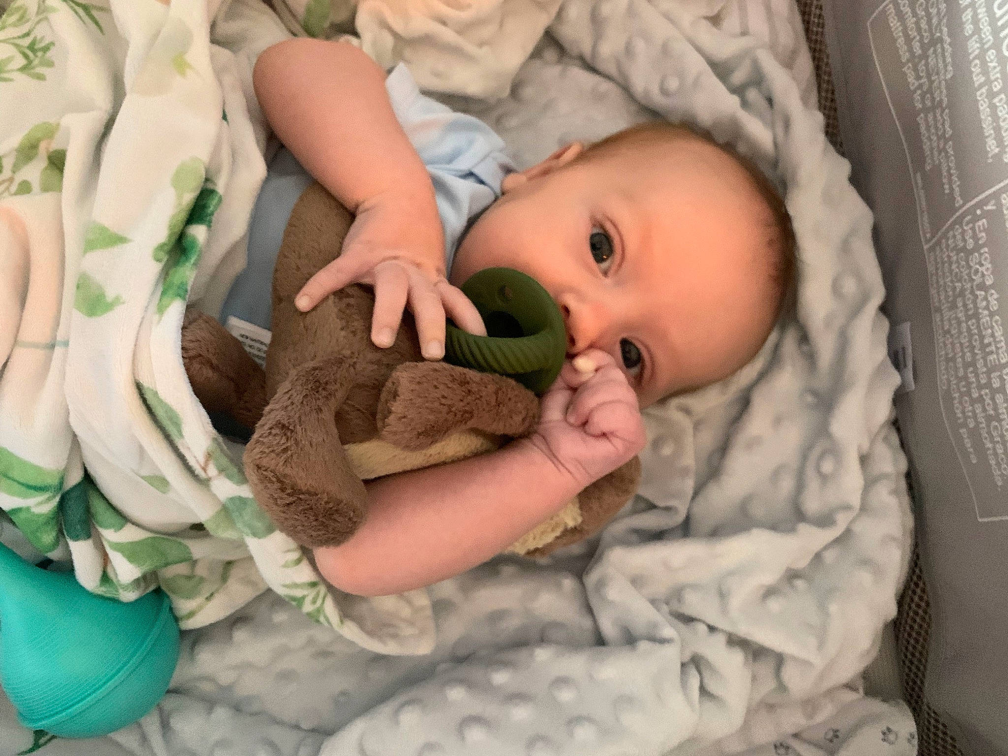 Parker joined the competition — help win amazing prizes! baby, baby_products, baby_safety, baby_sleeping, baby_toddler_clothing, cheek, child, comfort, grass, hand, iris, linens, pattern, person, sitting, skin, sleeve, toddler, toy, wood